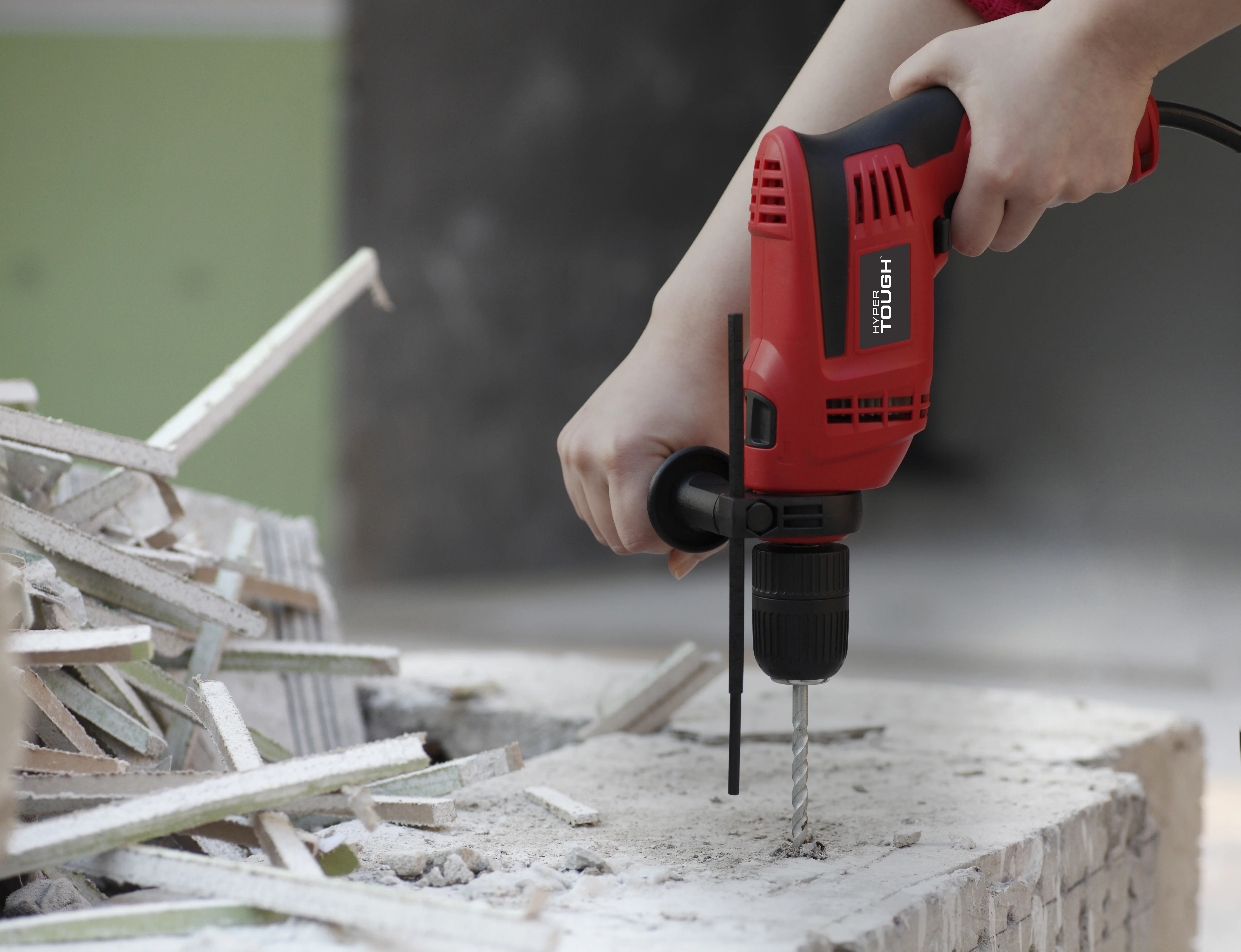 Hyper Tough 6-Amp 1/2-Inch Corded Hammer Drill, Keyless Chuck, DL1137 - Inhomebuy