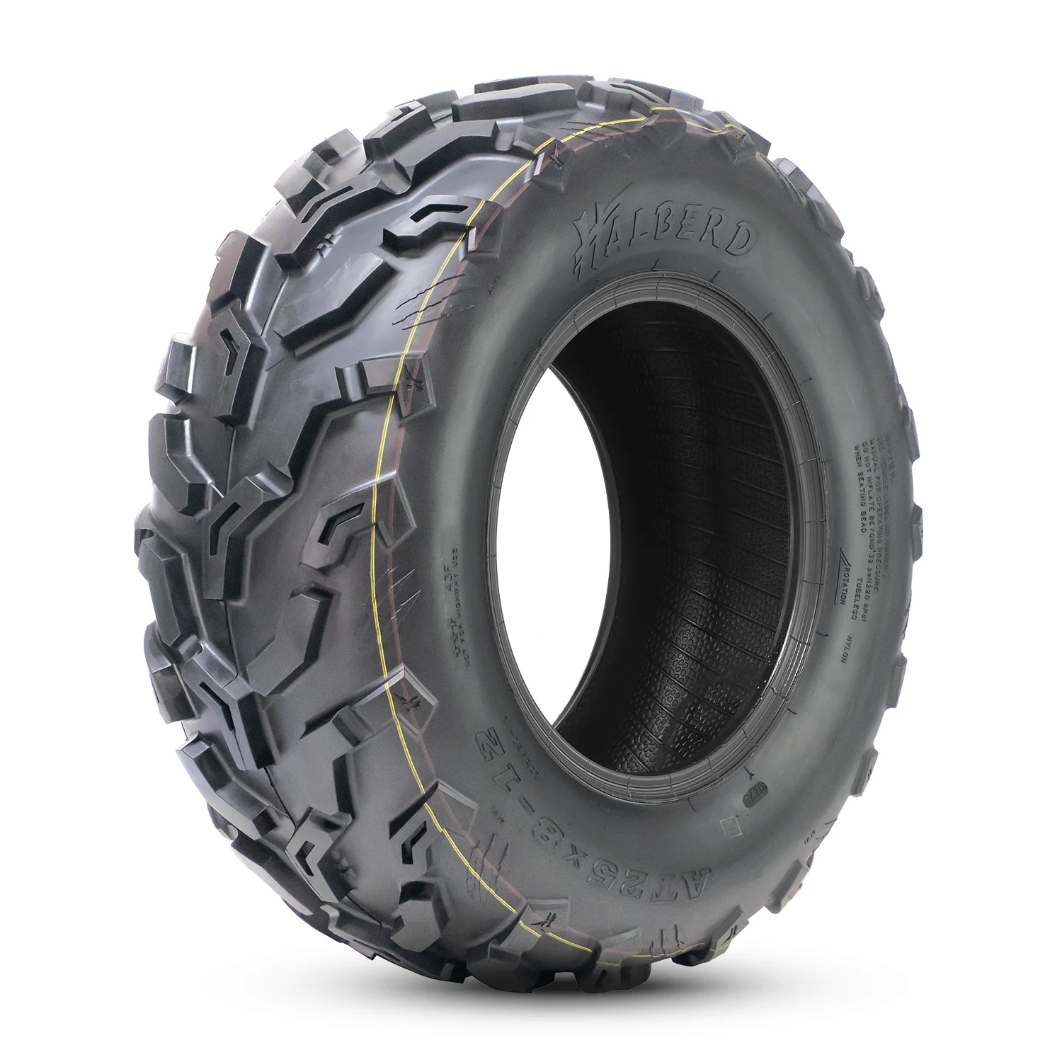 HALBERD 6PLY 25X8-12 SXS  ATV UTV Tires  25x8x12 All Terrain Off-Road Heavy Duty Tires Set of 2 - Inhomebuy