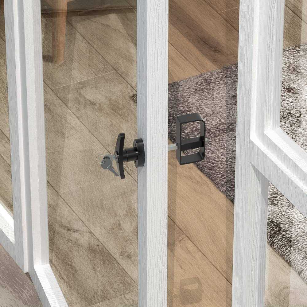 skysen Self Locking Fence Gate Latch Carbon Steel Black/Lock Post Mount with Stainless Steel Spring Cable Pull - Inhomebuy