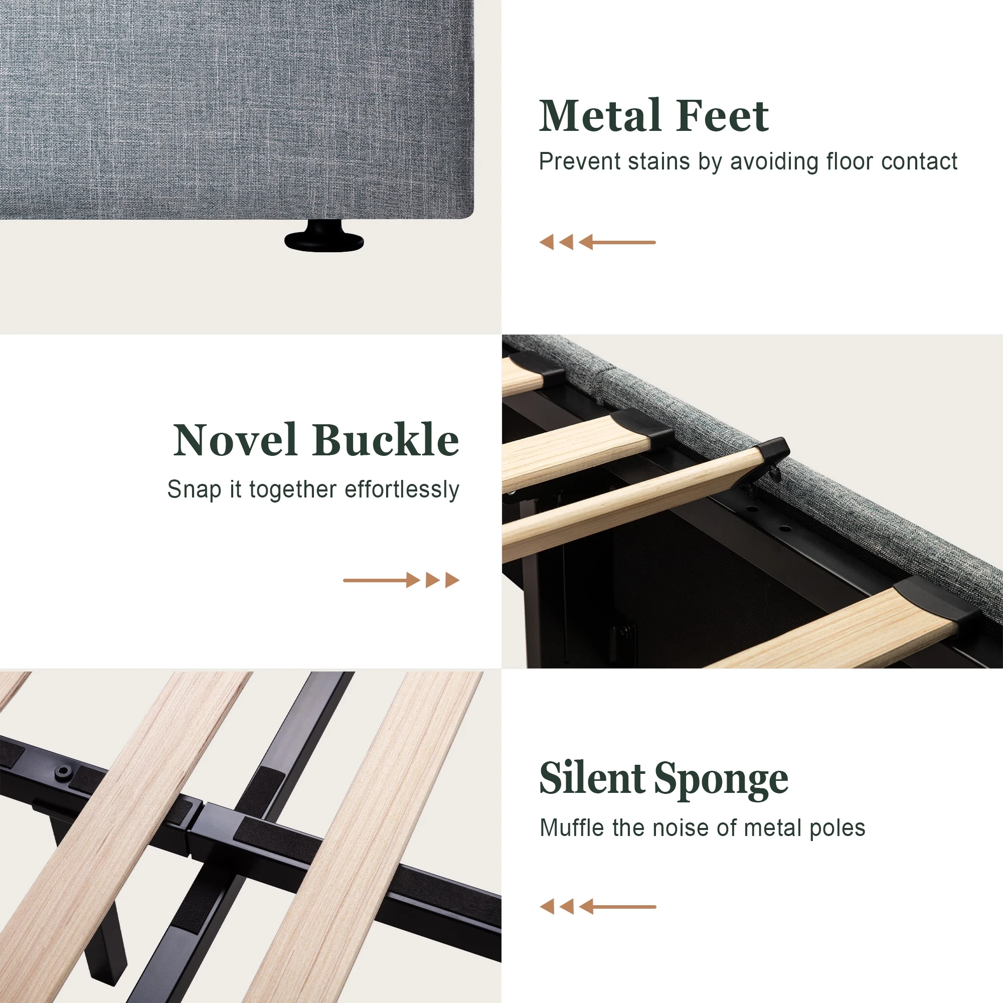 Amolife King Size Upholstered Lift up Storage Platform Bed Frame with Channel Wingback Headboard, Beige, Adult - Inhomebuy