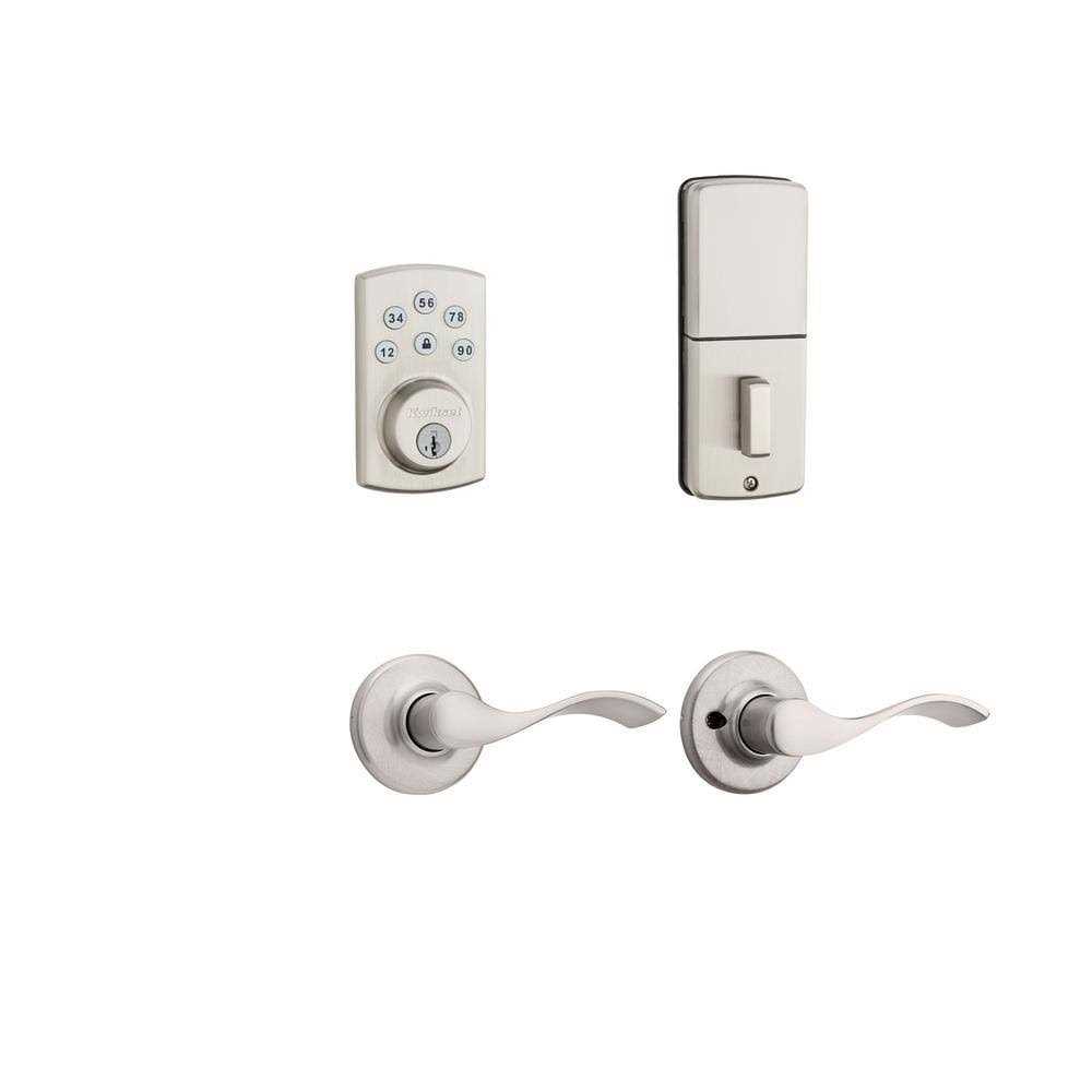 Kwikset Powerbolt2 Single Cylinder Electronic Deadbolt Featuring Smartkey Security and Balboa Passage Lever - Inhomebuy