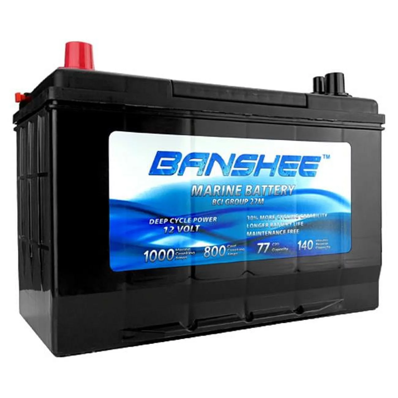 Banshee 27M-Banshee Group Size 27 Deep Cycle Marine Battery for Replacement Optima D27M 8027-127 - Inhomebuy
