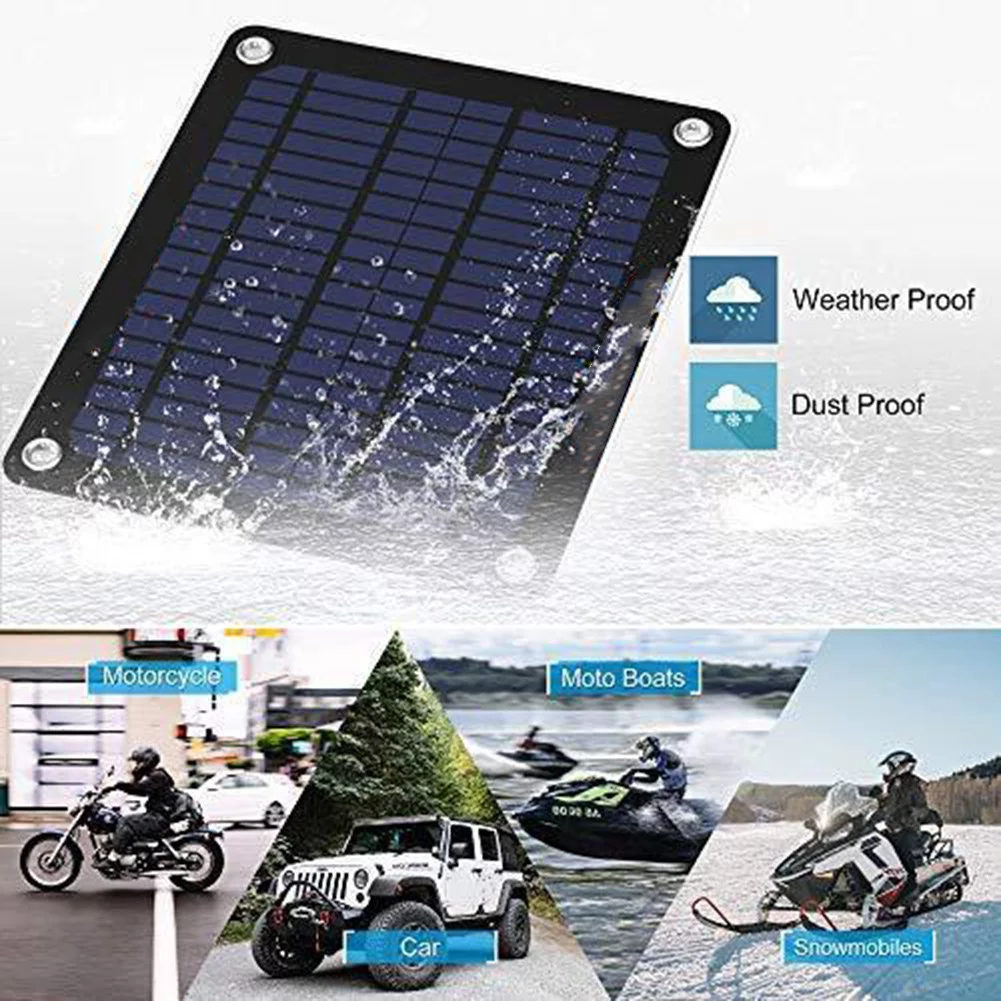 Waterproof Solar Battery Maintainer Car Rv Charger 12 Volt Trickle 10W New - Inhomebuy
