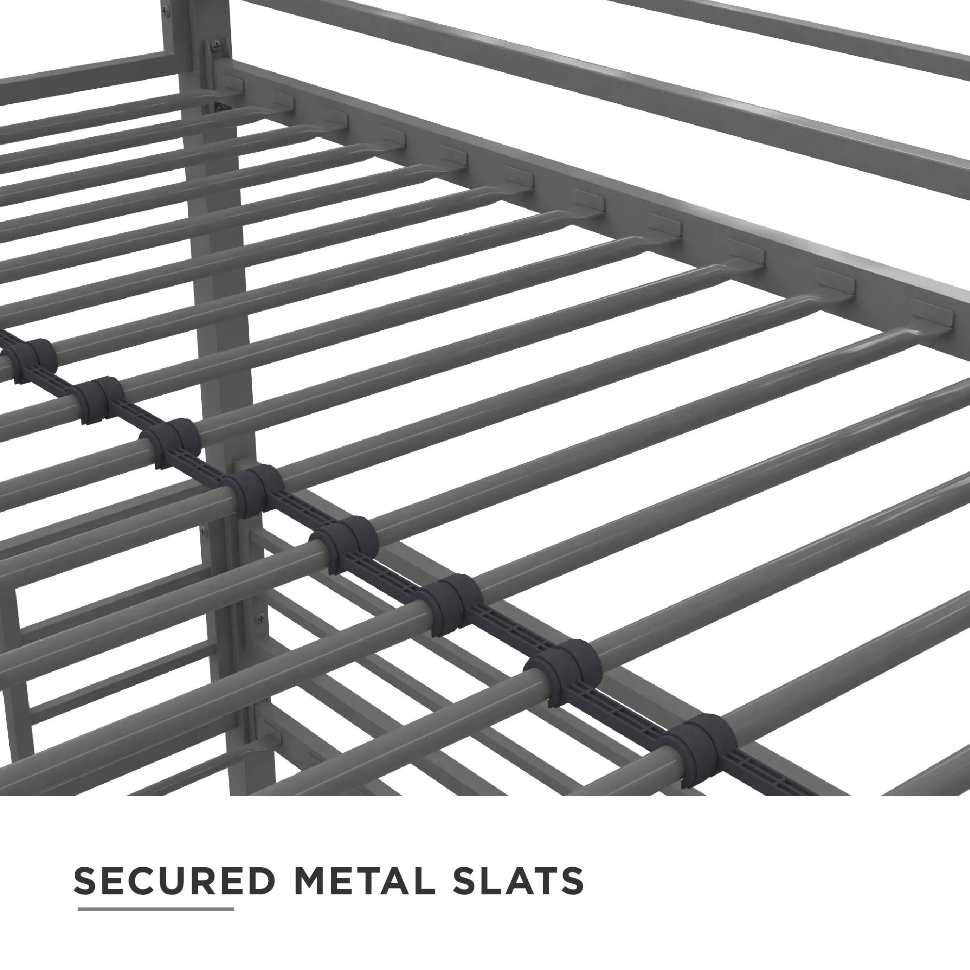 Your Zone June Triple Twin Metal Bunk Bed, Black - Inhomebuy