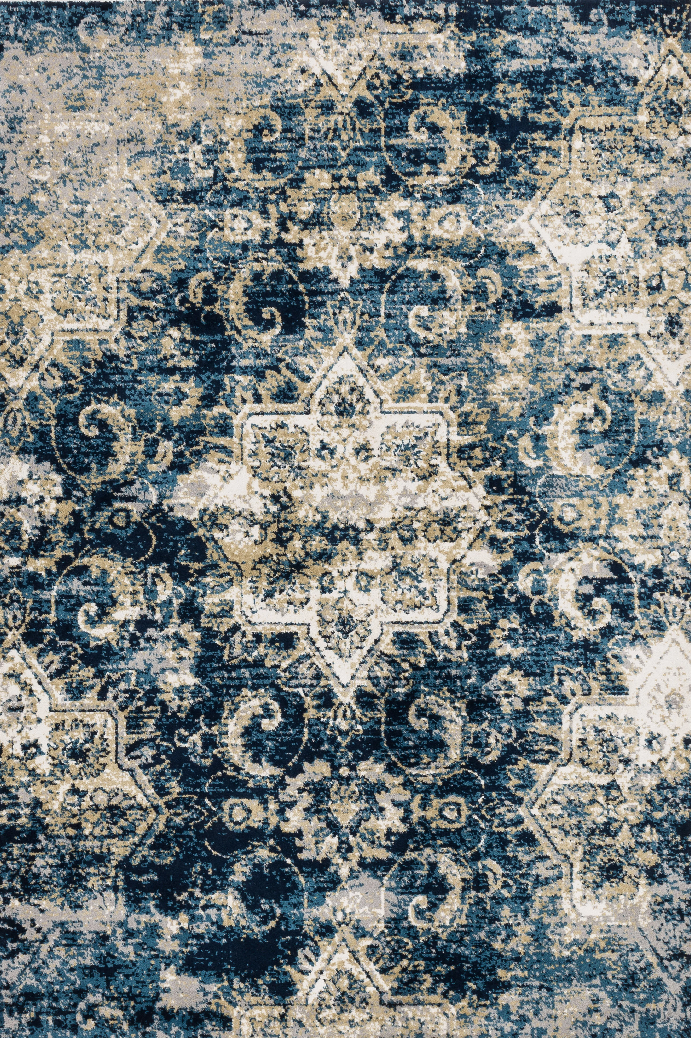 Loloi Rugs Torrance Collection Rug in Navy, Ivory - 7'10