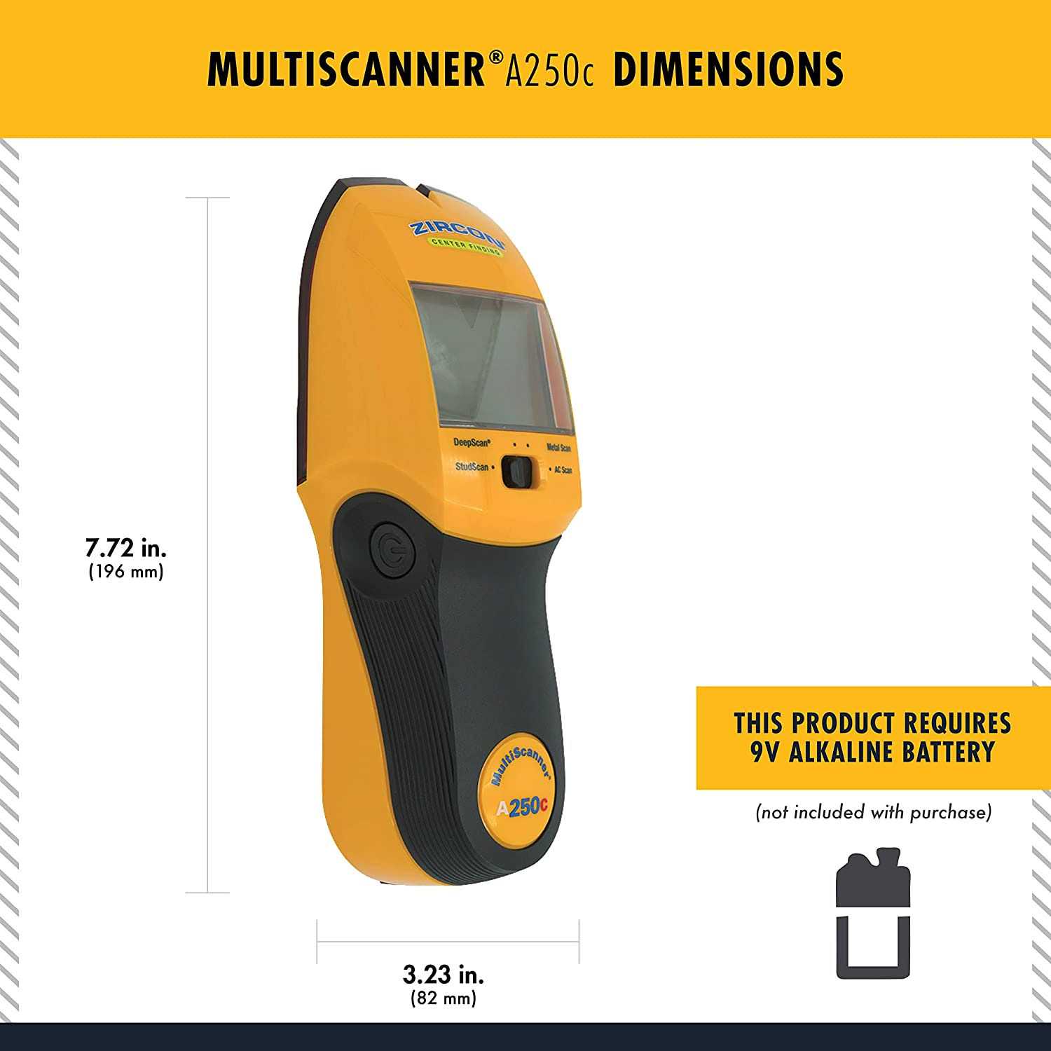 Zircon MultiScanner All-In-One Stud Finder/Metal Detector/Live AC Wire Detection and Scanner - Inhomebuy