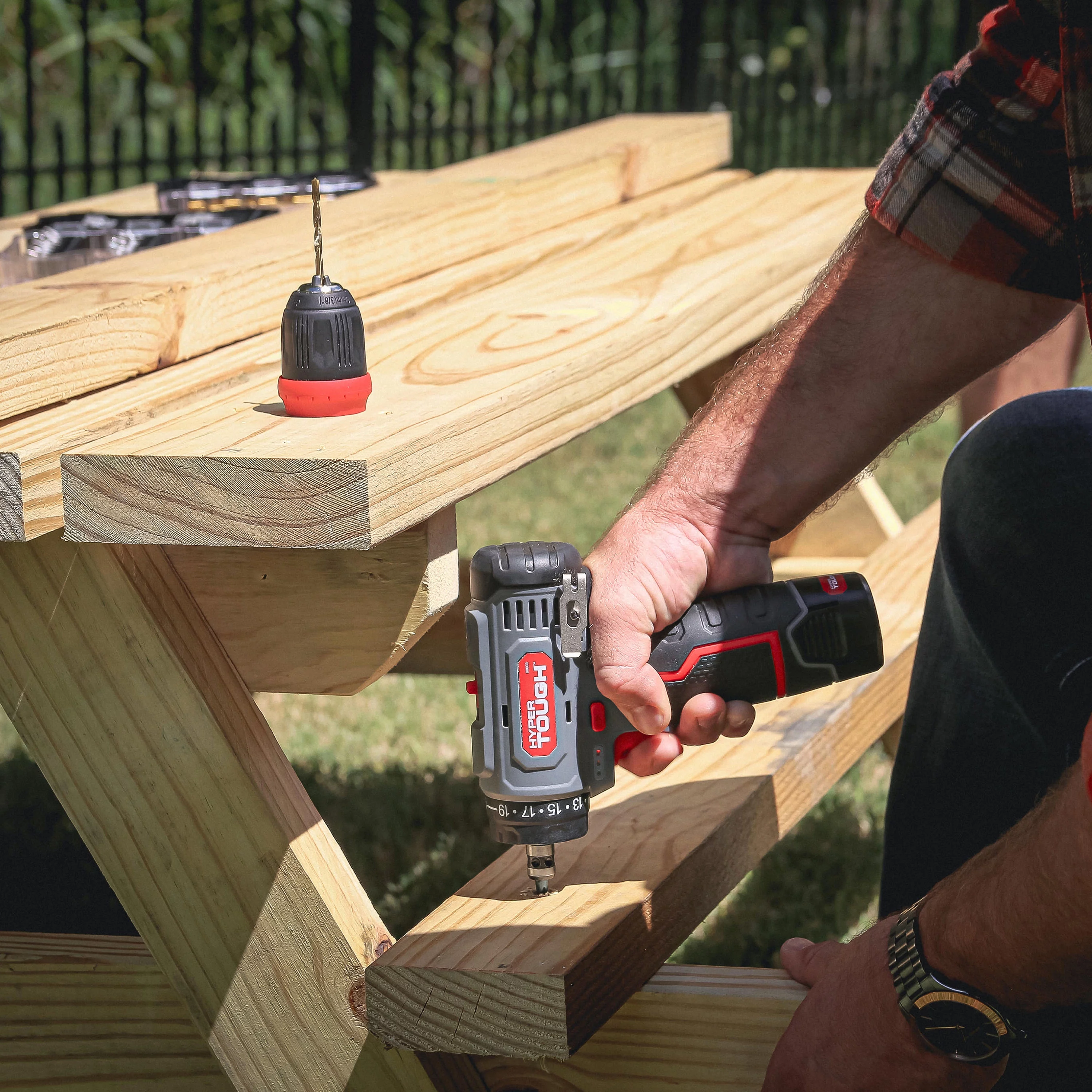 Hyper Tough 12V Max Lithium-Ion 3-in-1 Multi-Head Power Drill Set with 1.5Ah Battery and Charger, 80003 - Inhomebuy