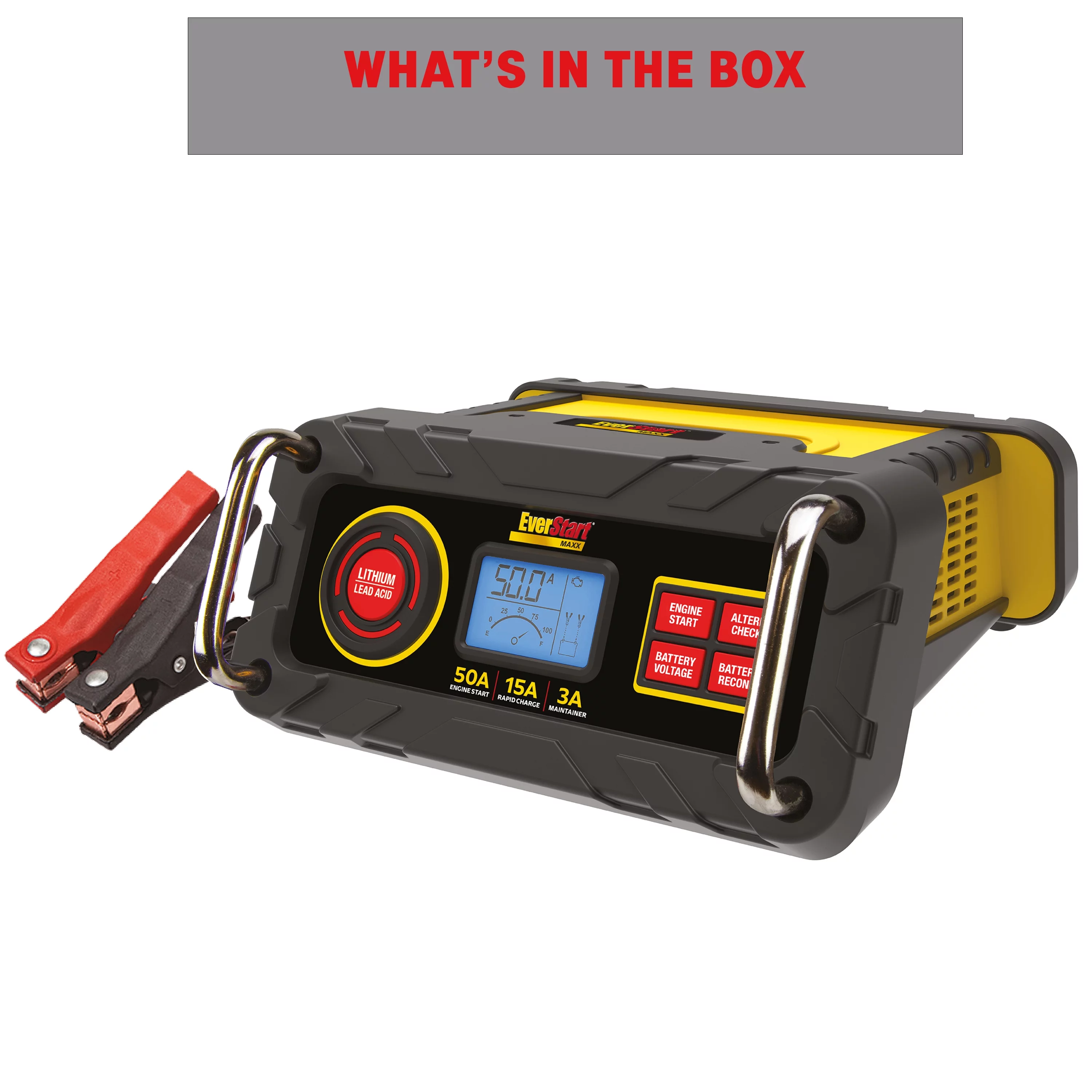 Everstart Maxx 15 Amp Automotive Battery Charger with 50 Amp Engine Start (BC50BE)-New - Inhomebuy