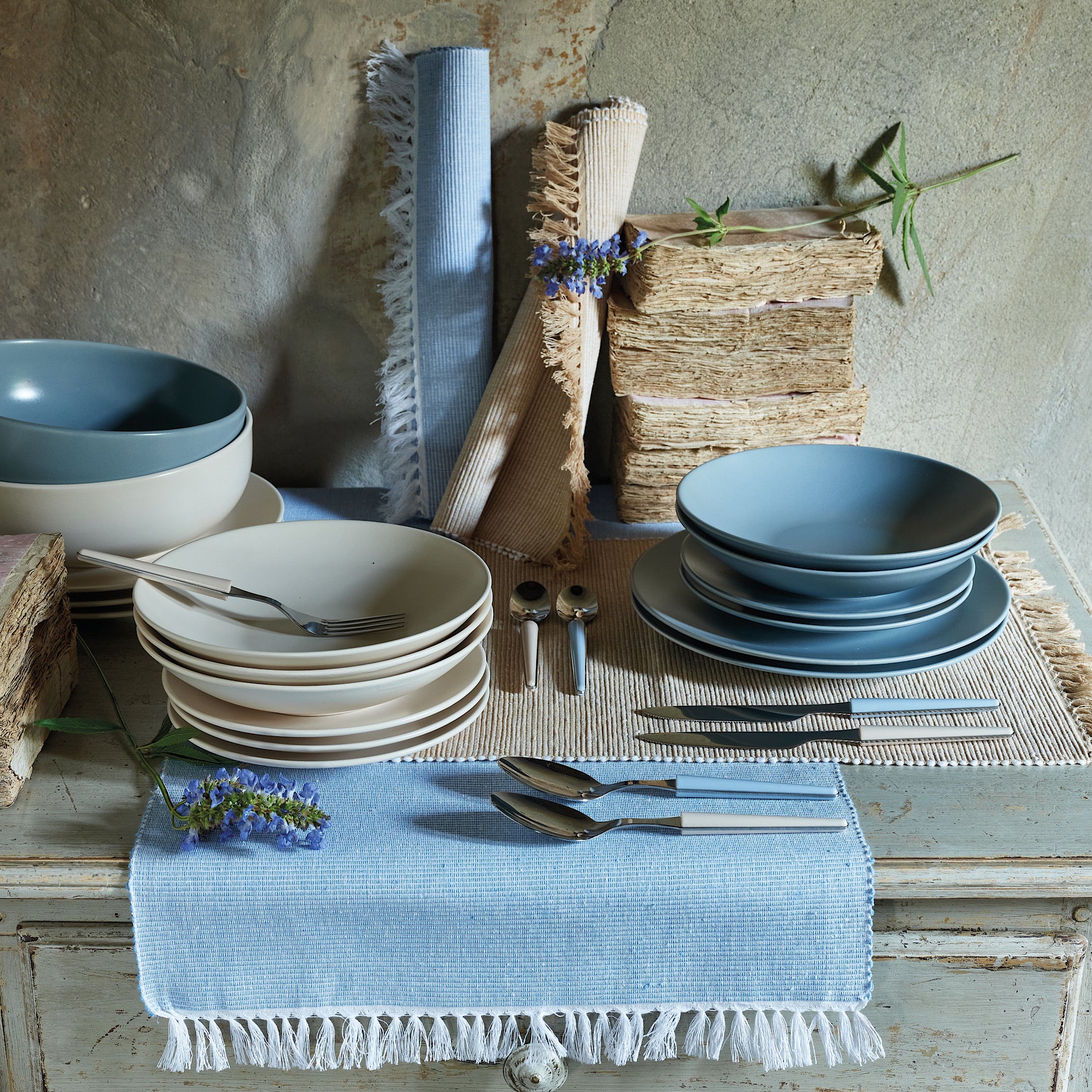 Tatami Soup Plate  Light Blue 22cm - Inhomebuy