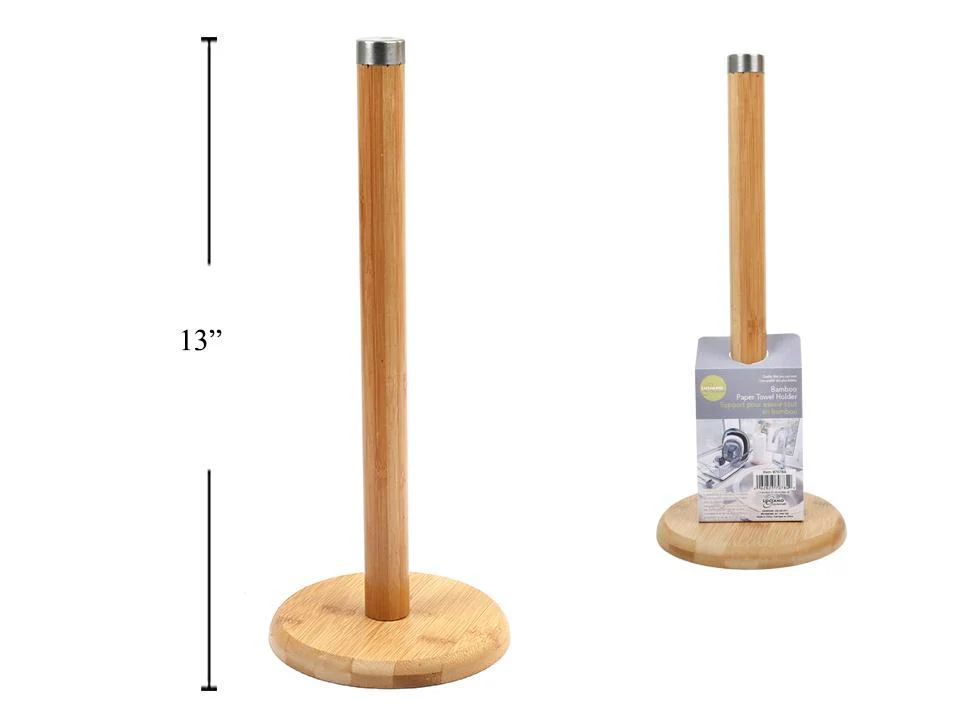 L.Gourmet Bamboo Paper Towel Holder | 70784 - Inhomebuy