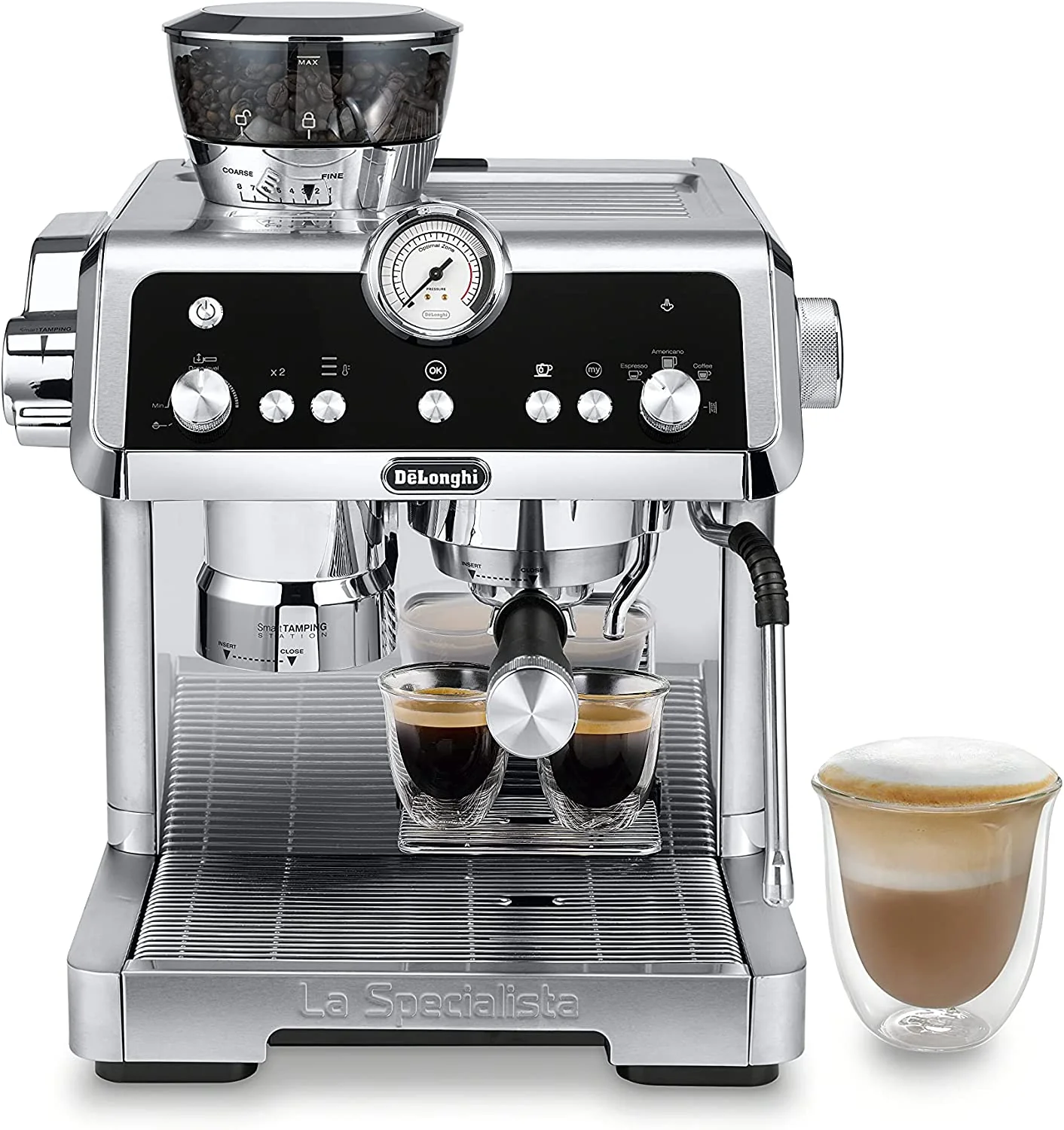 DeLonghi La Specialista Prestigio Espresso Machine: 1450W with Smart Tamping Station & Dual Heating System, s/s | EC9355M - Inhomebuy