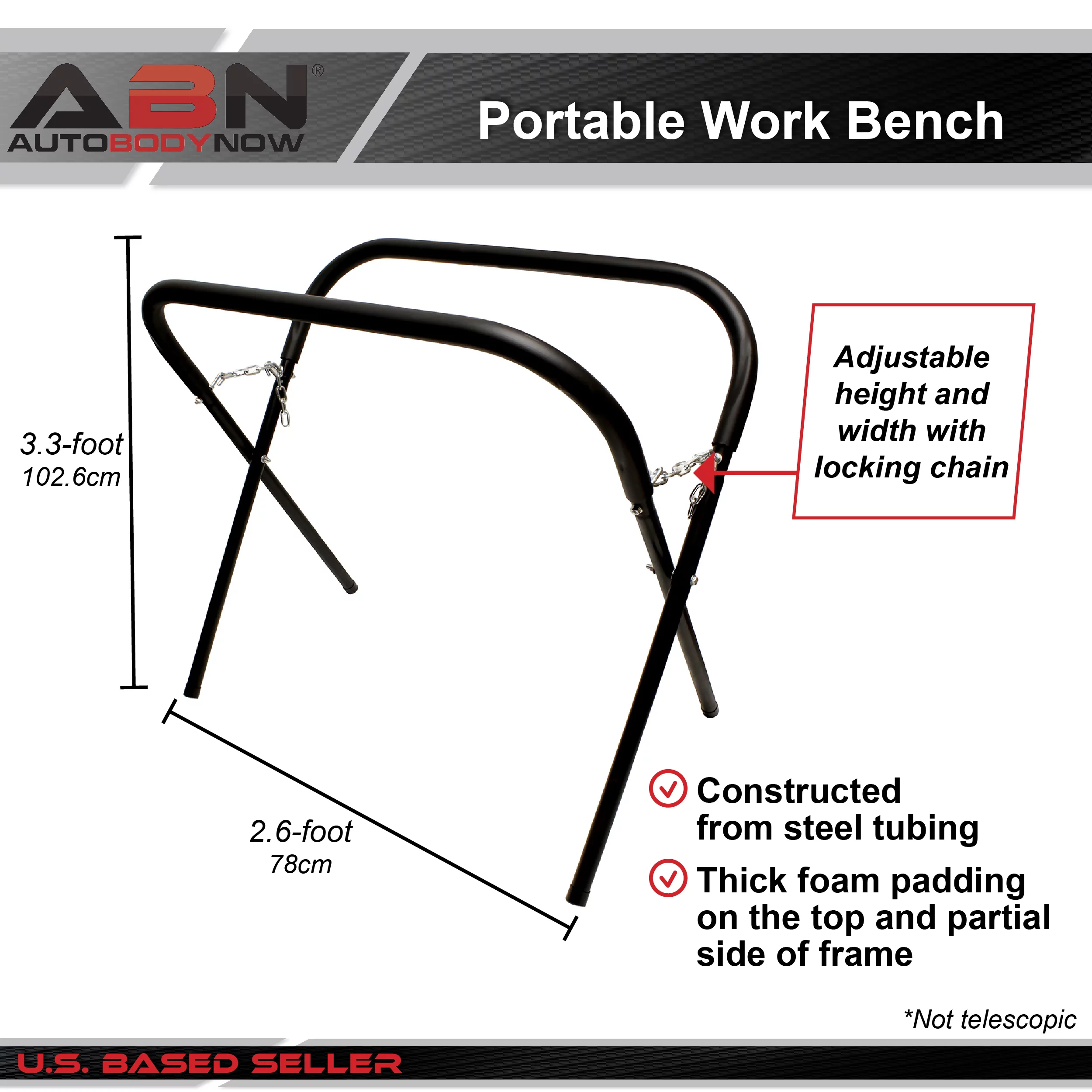 ABN | Portable Workbench Folding Work Stand Foldable Work Table – 1000 Pounds - Inhomebuy