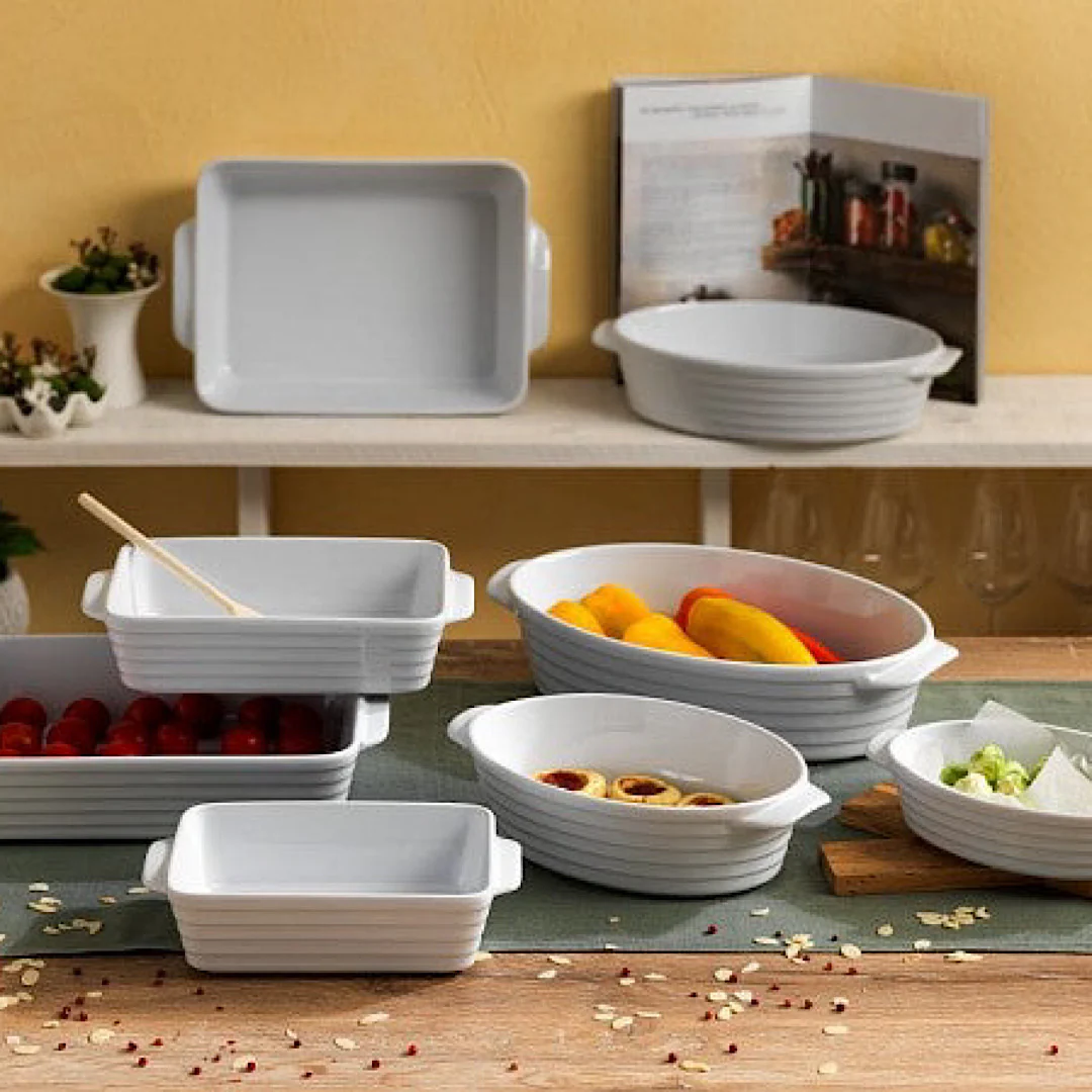 Rect.Bak.Dish 23.8x15.5cm/6.3h Pl-Cook Rings - Inhomebuy
