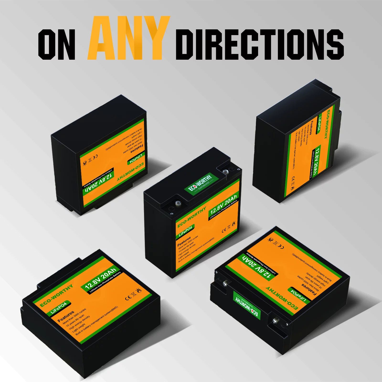 Eco-Worthy 12V 20AH Lithium Battery LiFePO4 Battery Deep Cycle for Outdoor Camping RV Boat Solar System - Inhomebuy