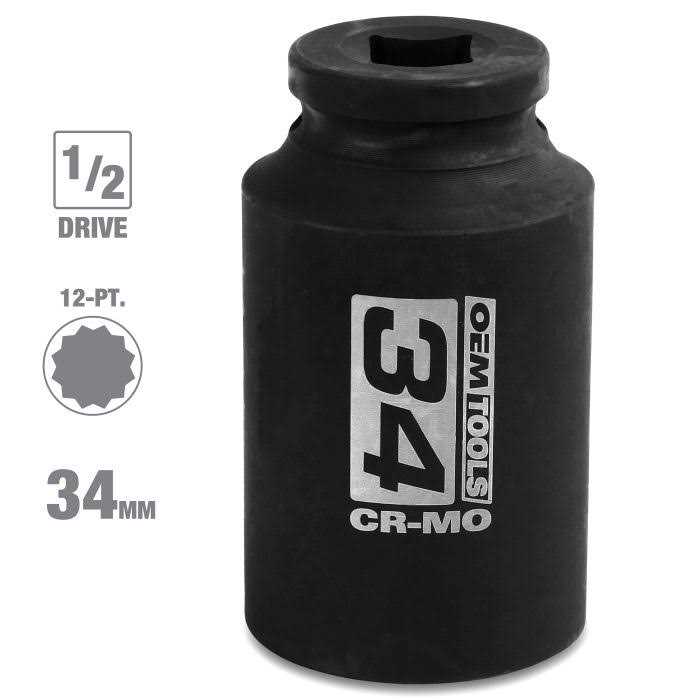 OEMTOOLS 0.50 in Drive 12-Pt 30mm Axle Nut Socket 24714 - Inhomebuy