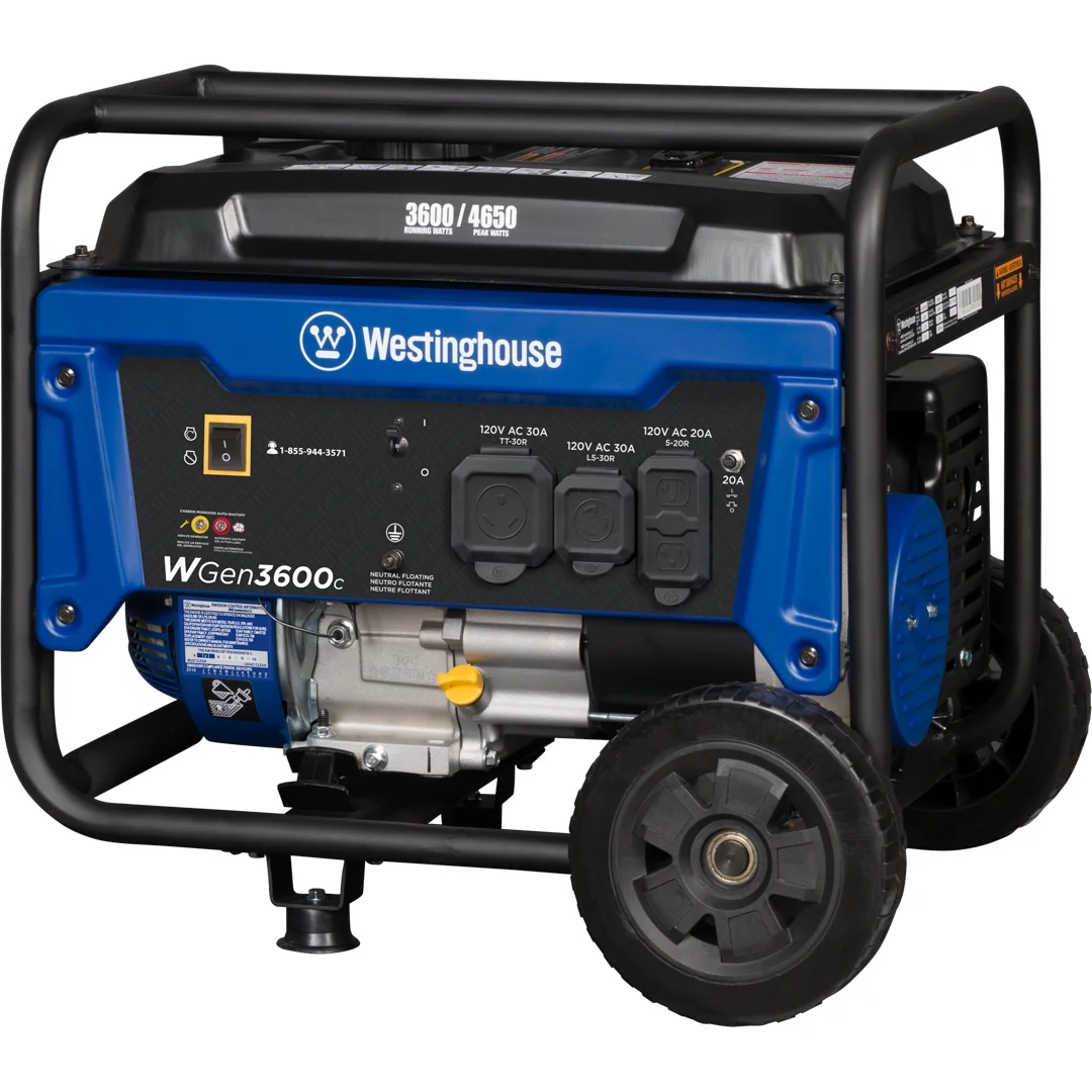 Westinghouse 4650 Peak Watt RV Ready Outlet, Gas Powered Portable Generator with CO Sensor - Inhomebuy