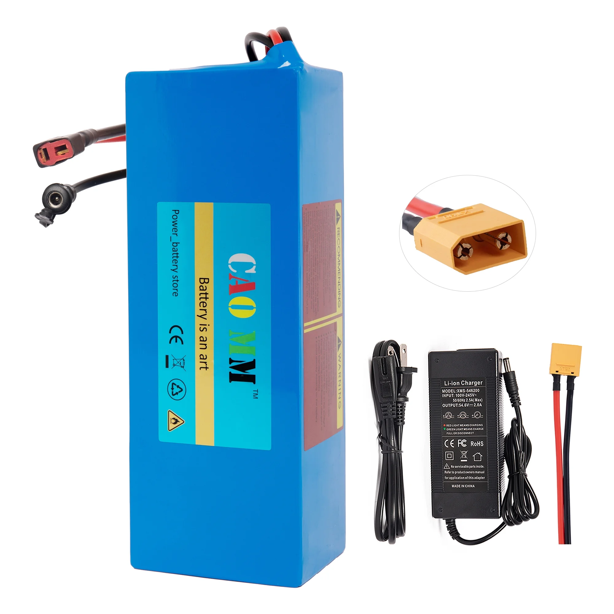48V 10Ah Ebike Battery with Charger XT90 48V Scooter Lithium Battery for 1000W Electric Bike Motor - Inhomebuy