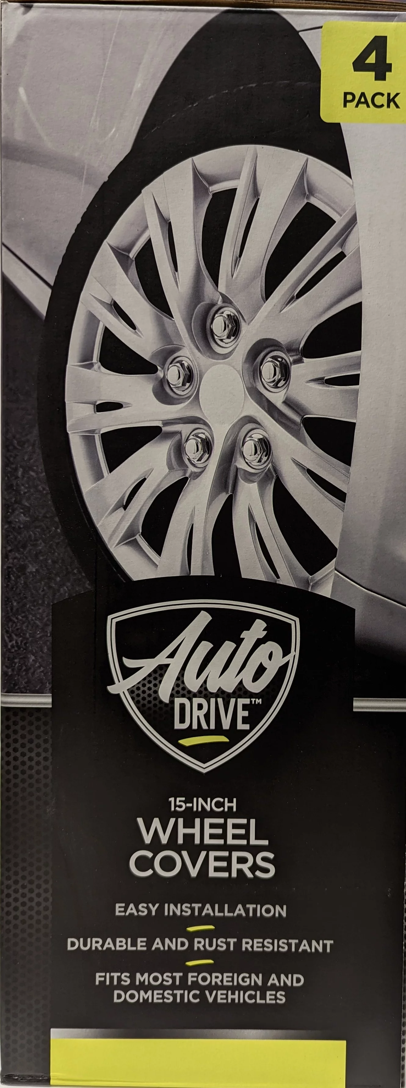 Auto Drive15-inch Wheel Cover, Silver Alloy Finish, KT1037-15SL - Inhomebuy