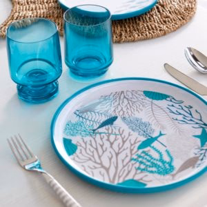 Bahamas Wine Cup Set 6 Pcs Ecozen Turquoise - Inhomebuy