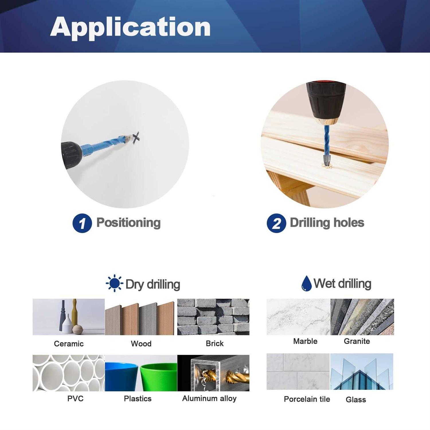 Diamond Drill Bit BRSCHNITT 1/4 1/4 Masonry Drill Bits Set for Porcelain Tile Ceramic Stone Granite Marble,Hex Shank Diamond Hole - Inhomebuy