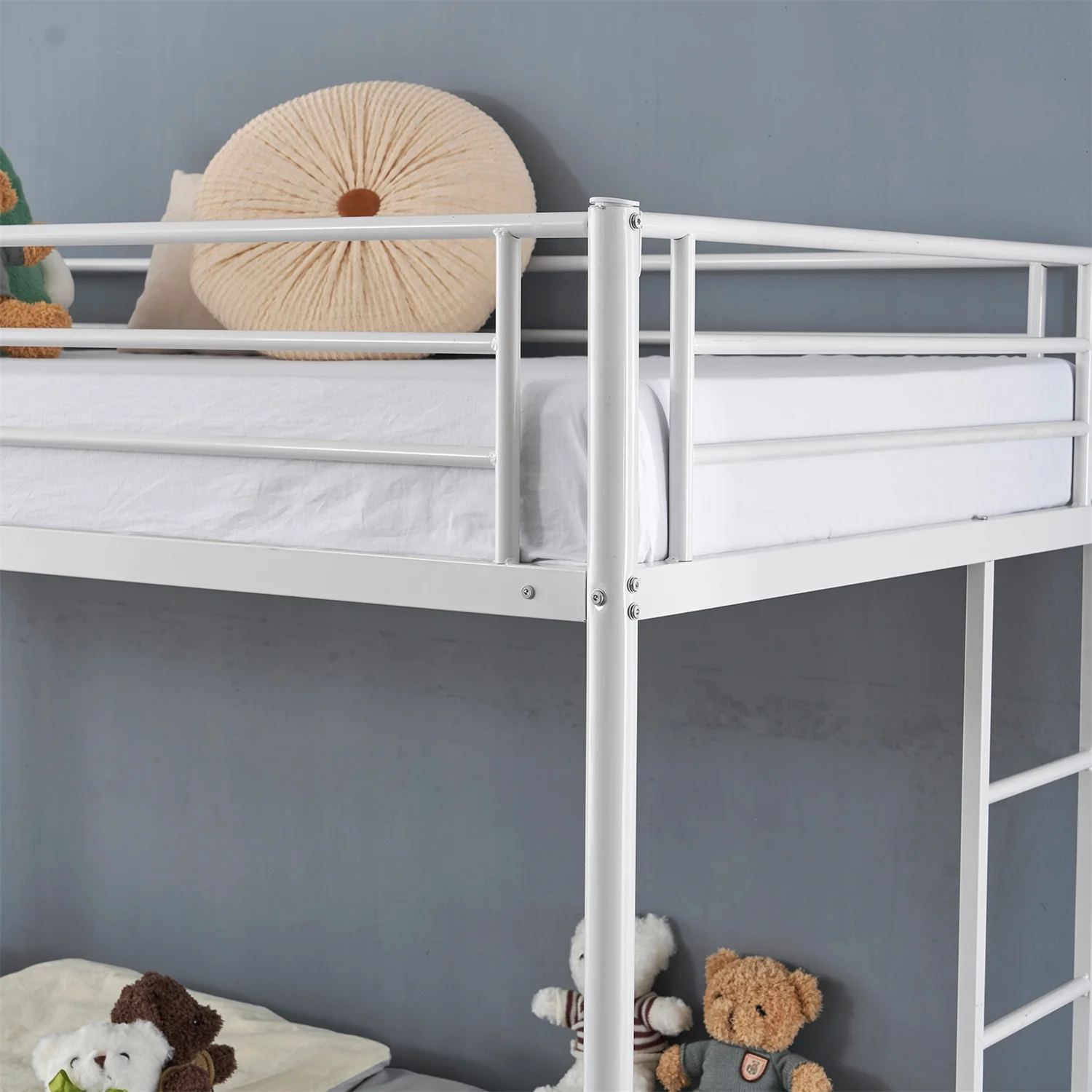 Zimtown Twin over Twin Steel Bunk Beds Frame Ladder Bedroom Dorm Room for Kids Adult Children - Inhomebuy