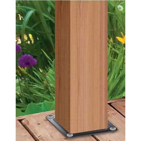 Nuvo Iron 4 in. x 4 in. Black Wood Post Connector Plate WPCP4B - Inhomebuy