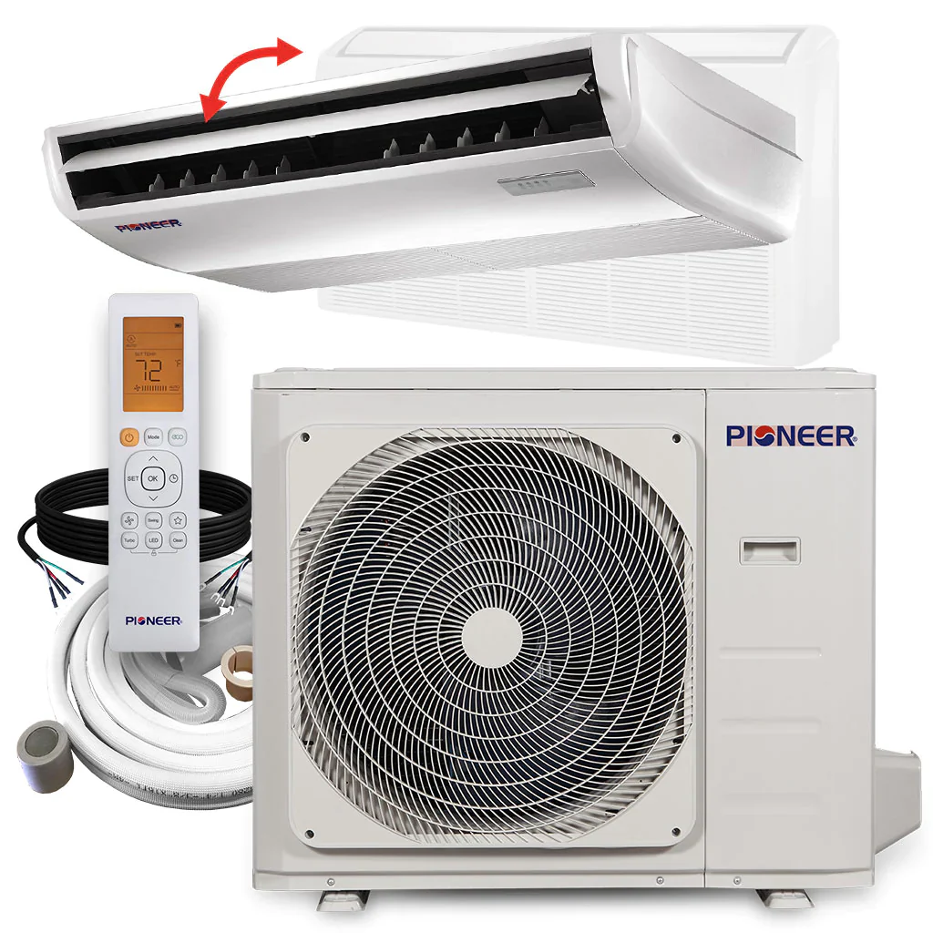 Pioneer® 36,000 BTU 17 SEER Floor/Ceiling Mini-Split Air Conditioner Heat Pump System with 10 ft. Line Sets, UYB036GMFILCBD-10 - Inhomebuy