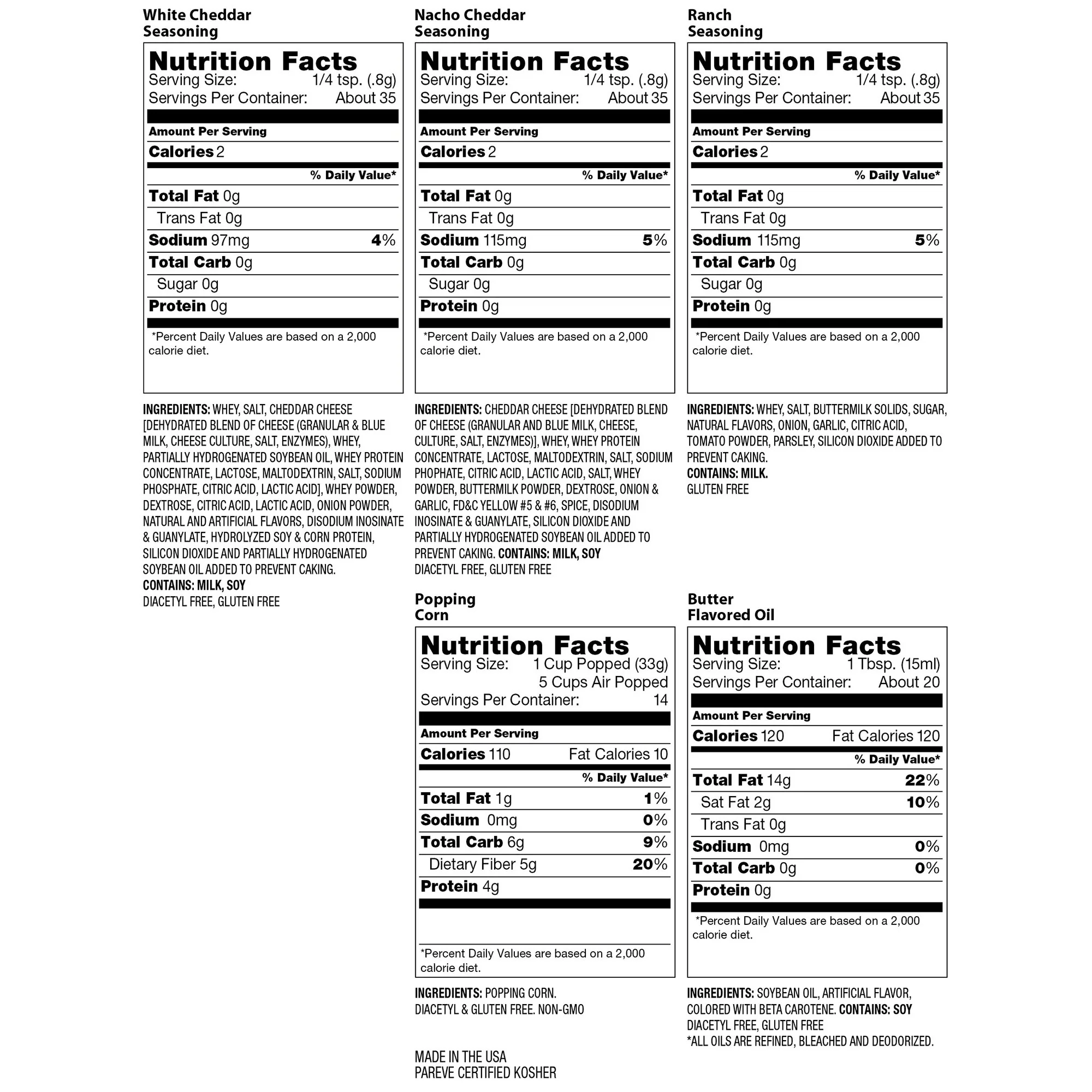 Hot Air & Kettle Popcorn Kit, 3 Seasonings, Oil, Popcorn Kernels - Inhomebuy