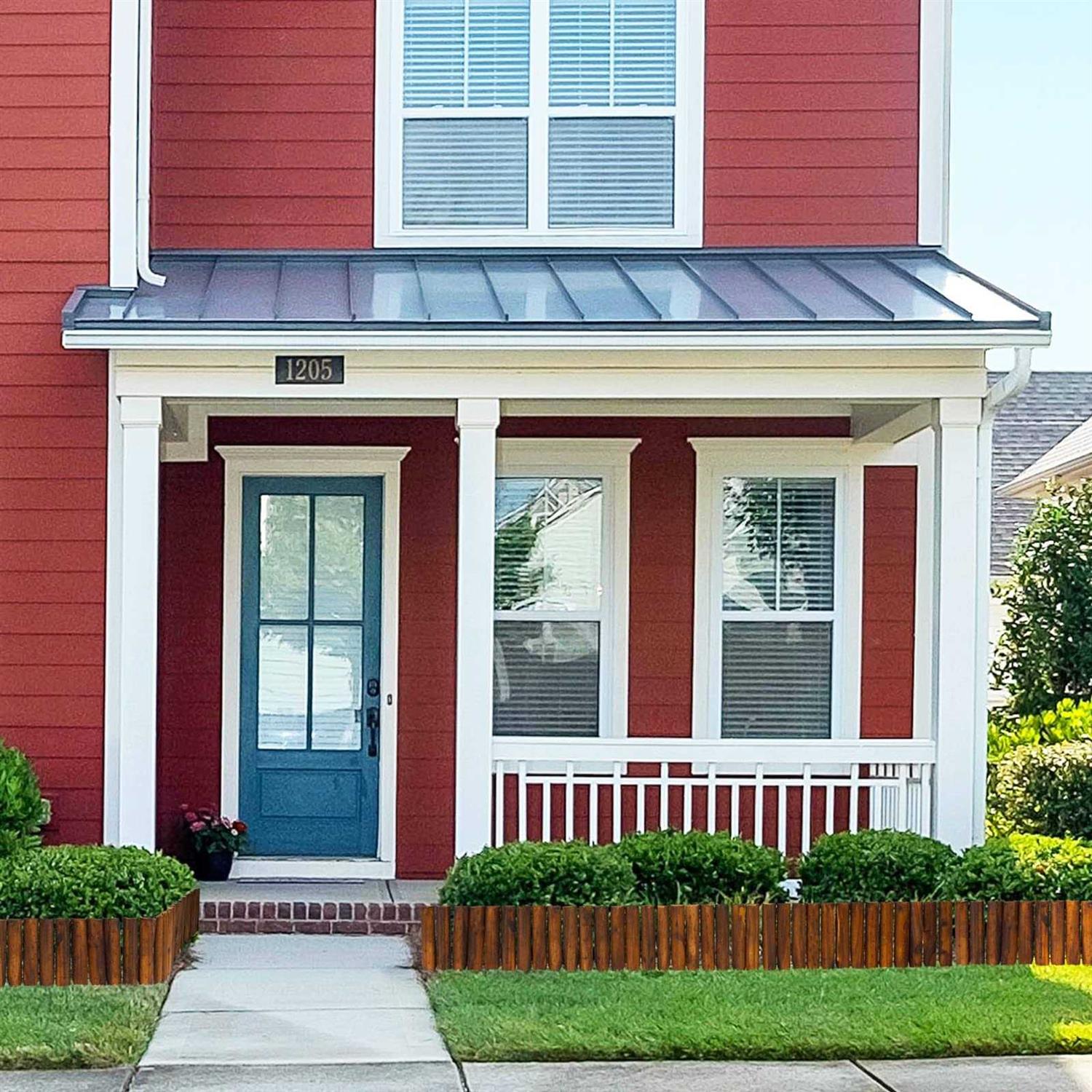 Worth Garden Wooden Short Fence Burnt Wood Finish Outdoor Landscape Edging Flexible Decorative Border - Inhomebuy