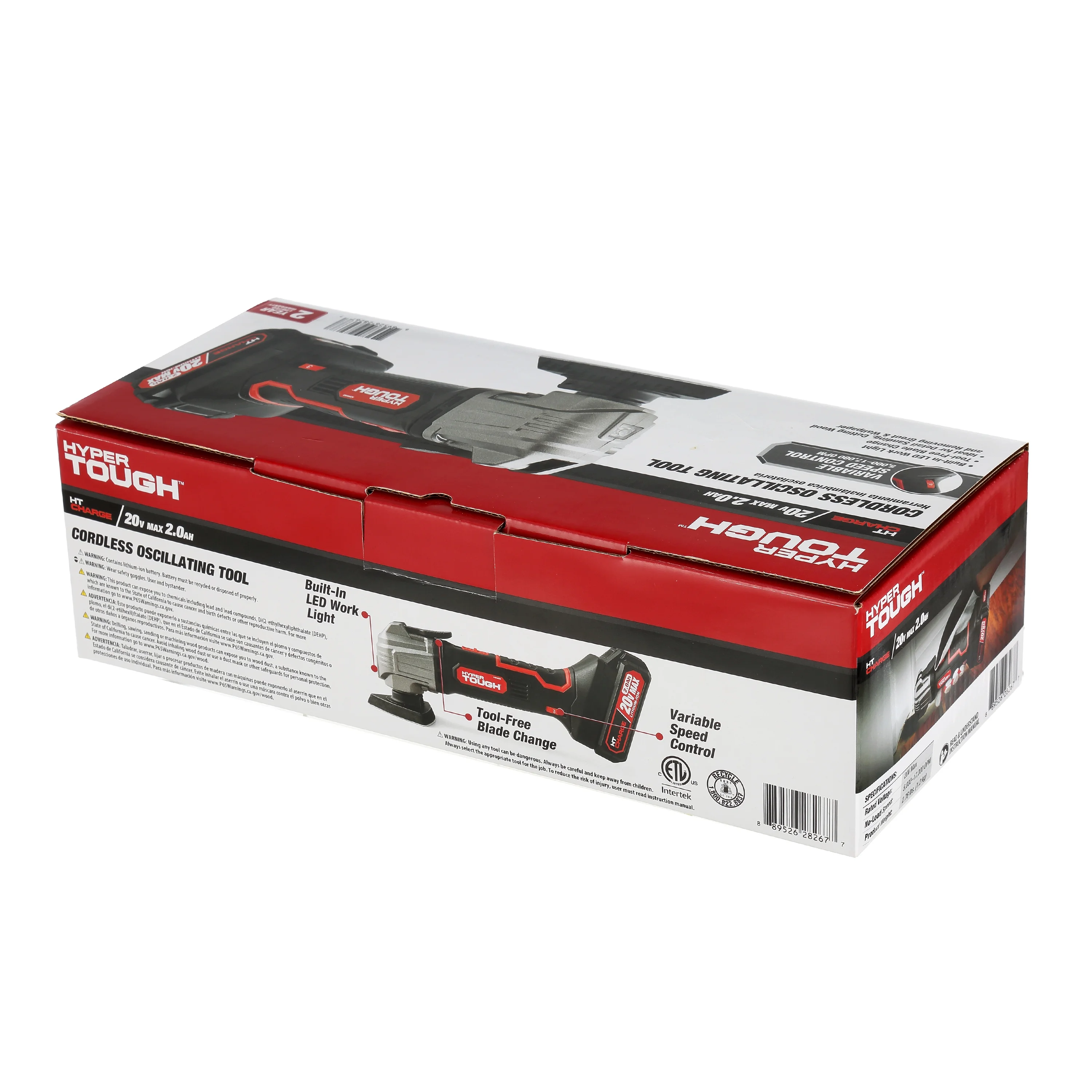 Hyper Tough 20V Max Lithium-Ion Oscillating Power Tool with 2.0 Amp Hour Battery & Charger - Inhomebuy