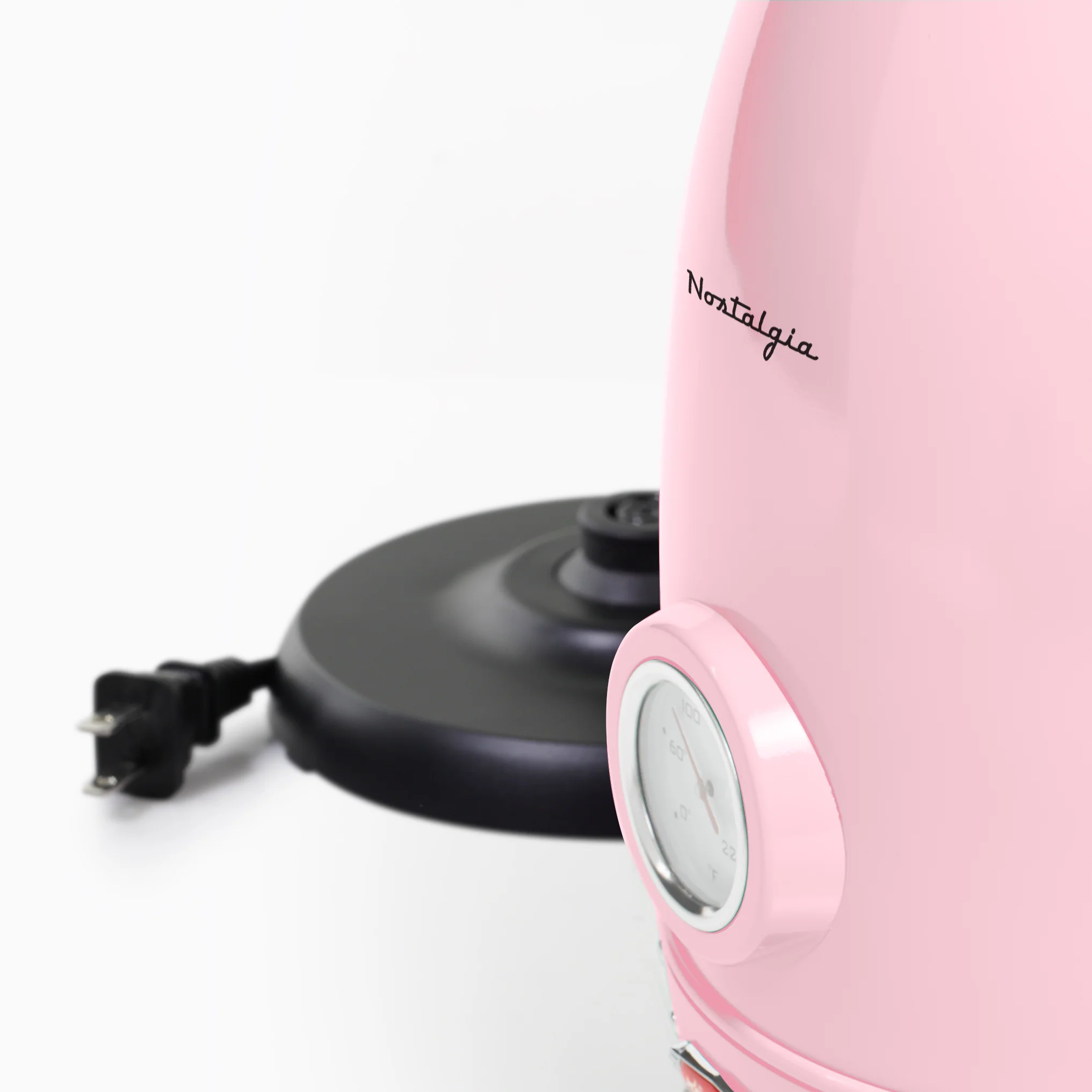 Retro 1.7-Liter Stainless Steel Electric Water Kettle with Strix Thermostat, Pink - Inhomebuy