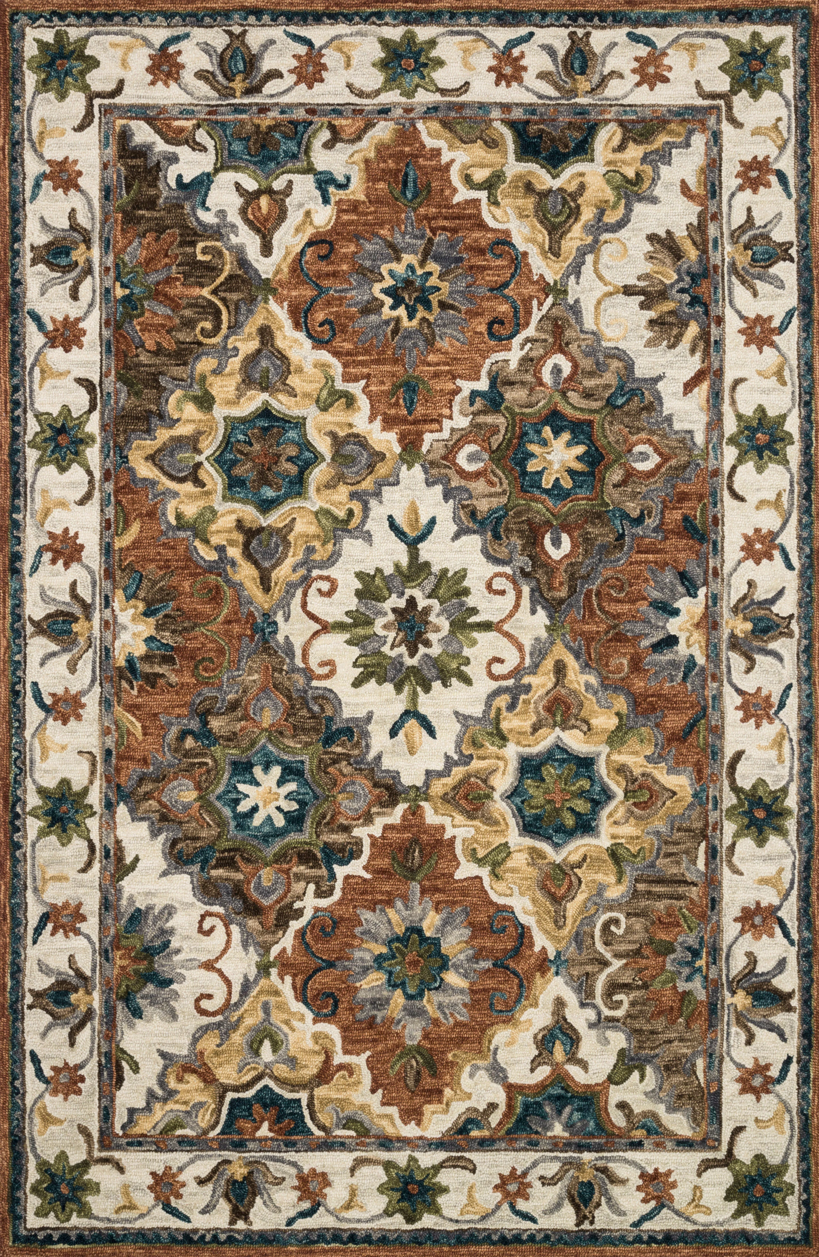 Loloi Rugs Victoria Collection Rug in Multi, Ivory - 9'3