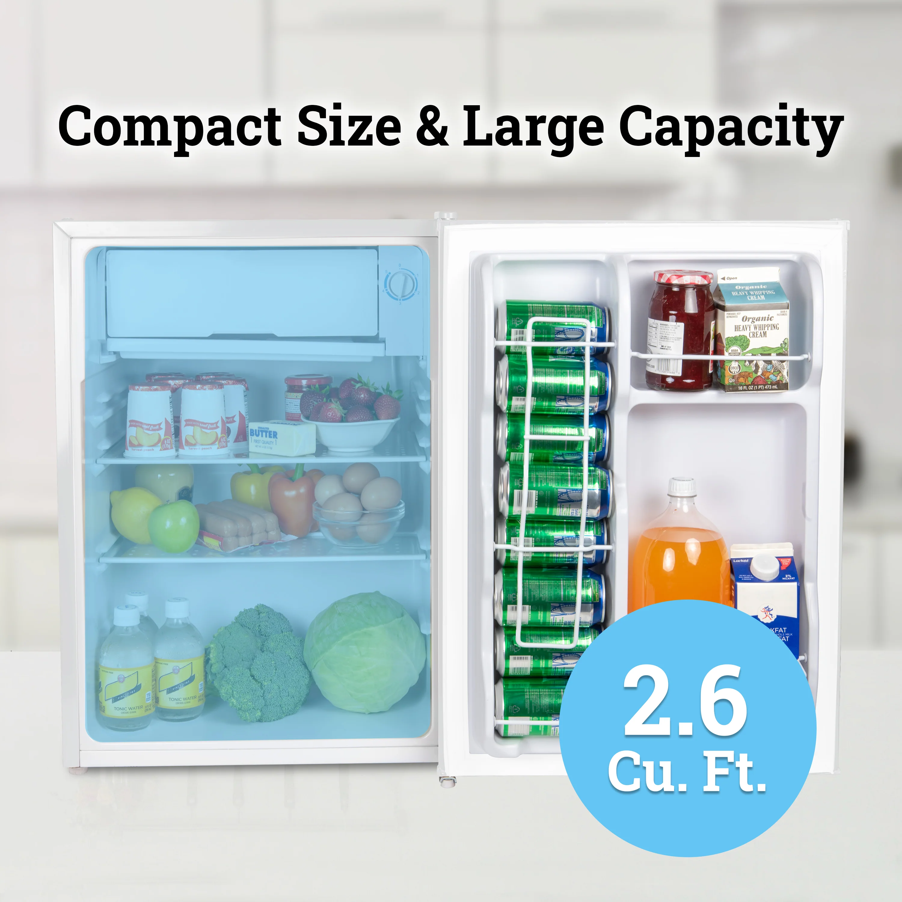 Igloo 2.6 Cu. Ft. Refrigerator w/ Freezer, White - Inhomebuy