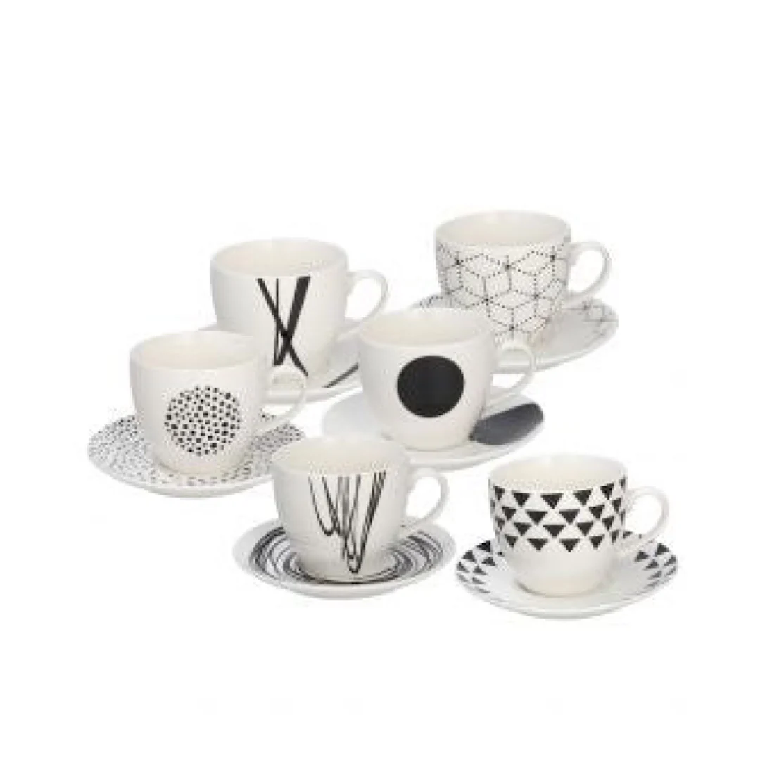 Metropol Graphic Tea Set of 6pcs - Inhomebuy