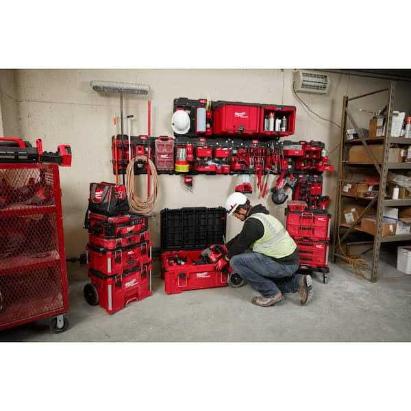 Milwaukee Packout Shop Storage 6-Piece Kit with M18 Battery Rack - Inhomebuy