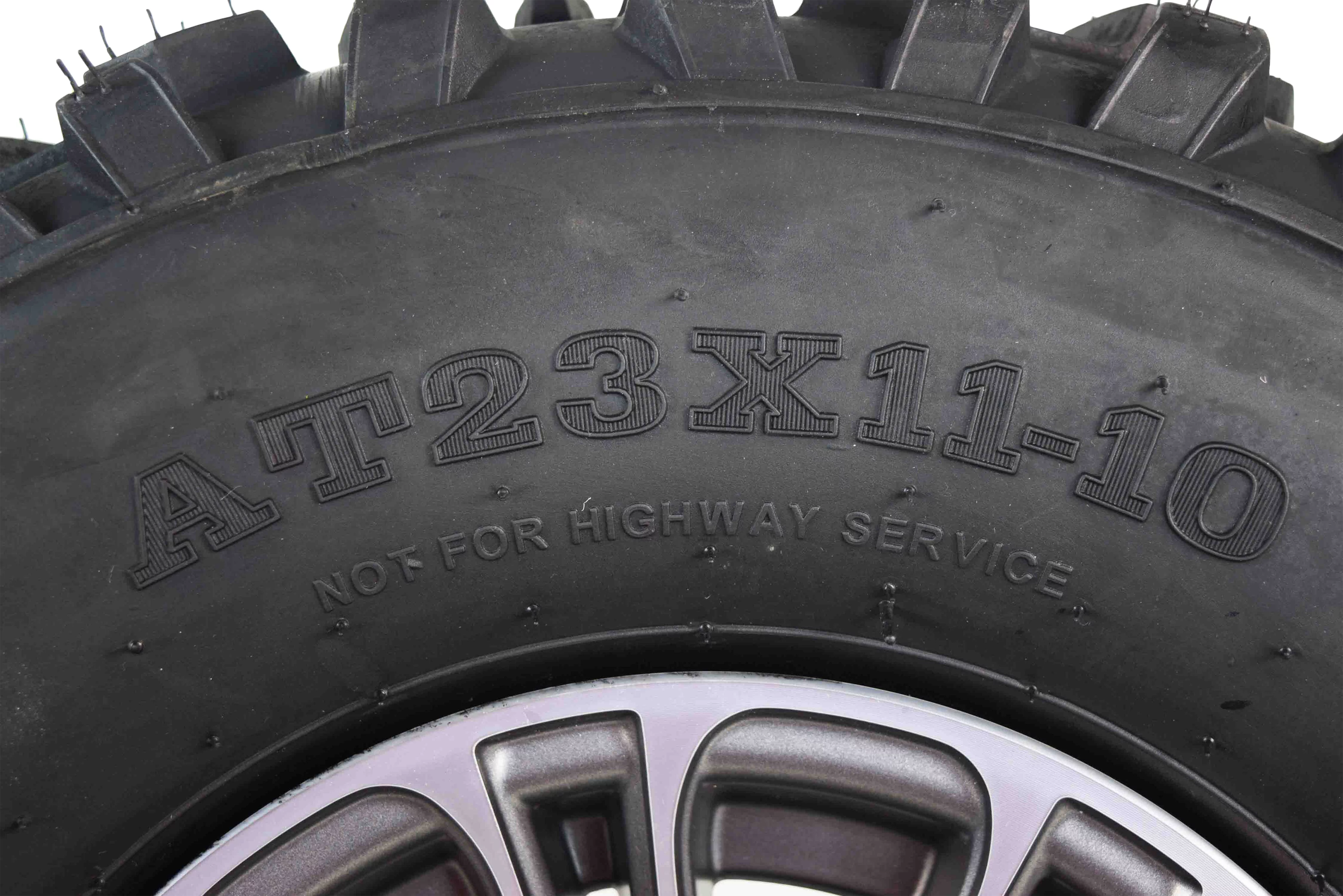 MASSFX 23x11-10 6 Ply Golf Cart Tire 23x11x10 & Black Wheel Kit A240 10x7 4/101.6 - Inhomebuy