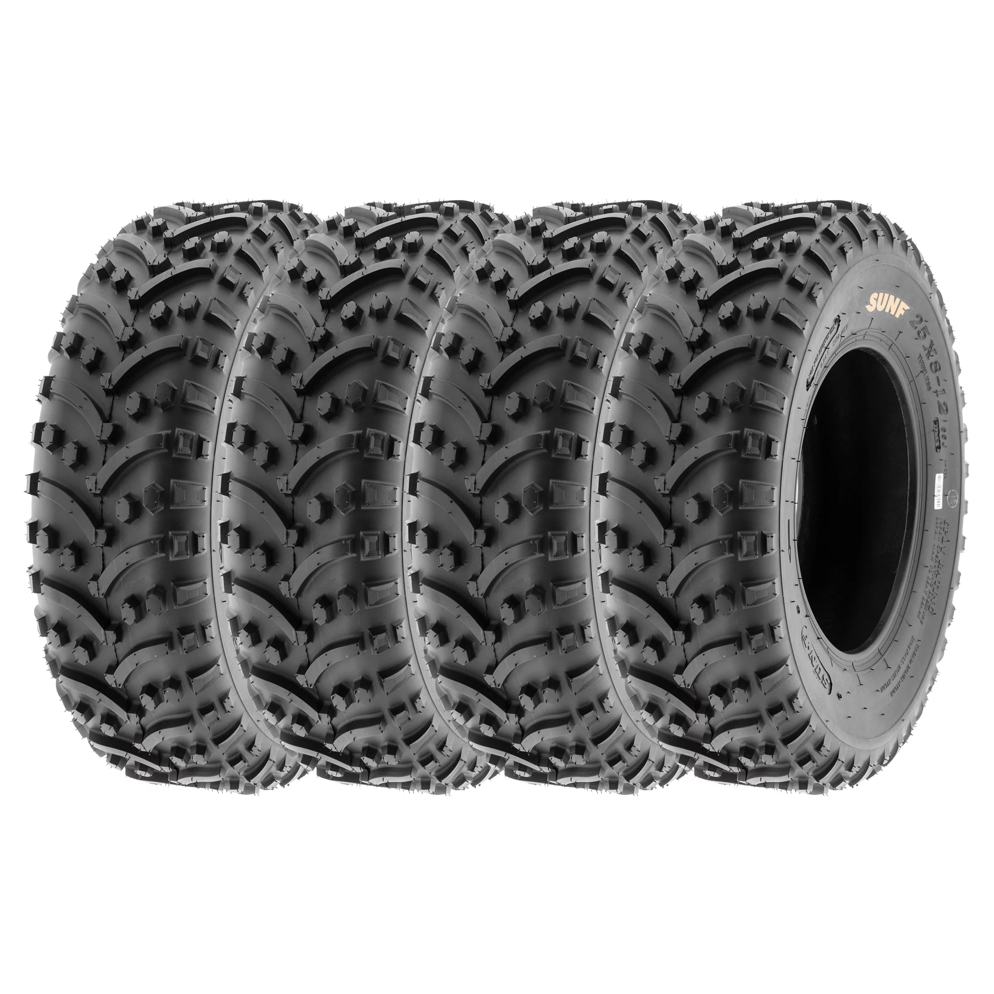 Set of 4 SunF ATV UTV Tires A032 25x8-12 25x8x12 6 PR - Inhomebuy
