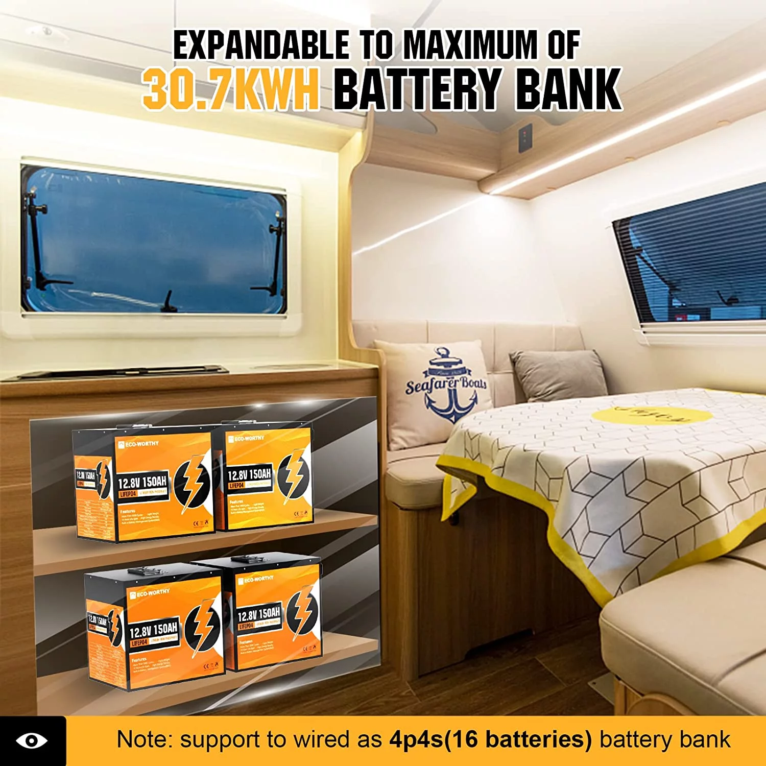 Eco-Worthy 12V 20AH Lithium Battery LiFePO4 Battery Deep Cycle for Outdoor Camping RV Boat Solar System - Inhomebuy