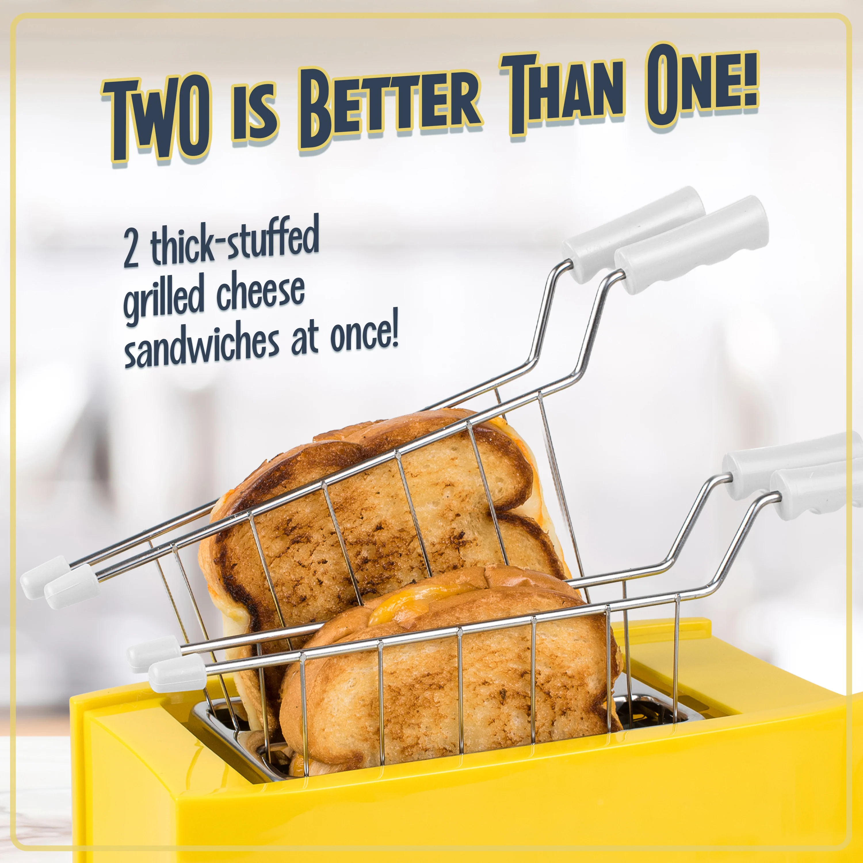 Grilled Cheese Toaster with Easy-Clean Toaster Baskets and Adjustable Toasting Dial - Inhomebuy