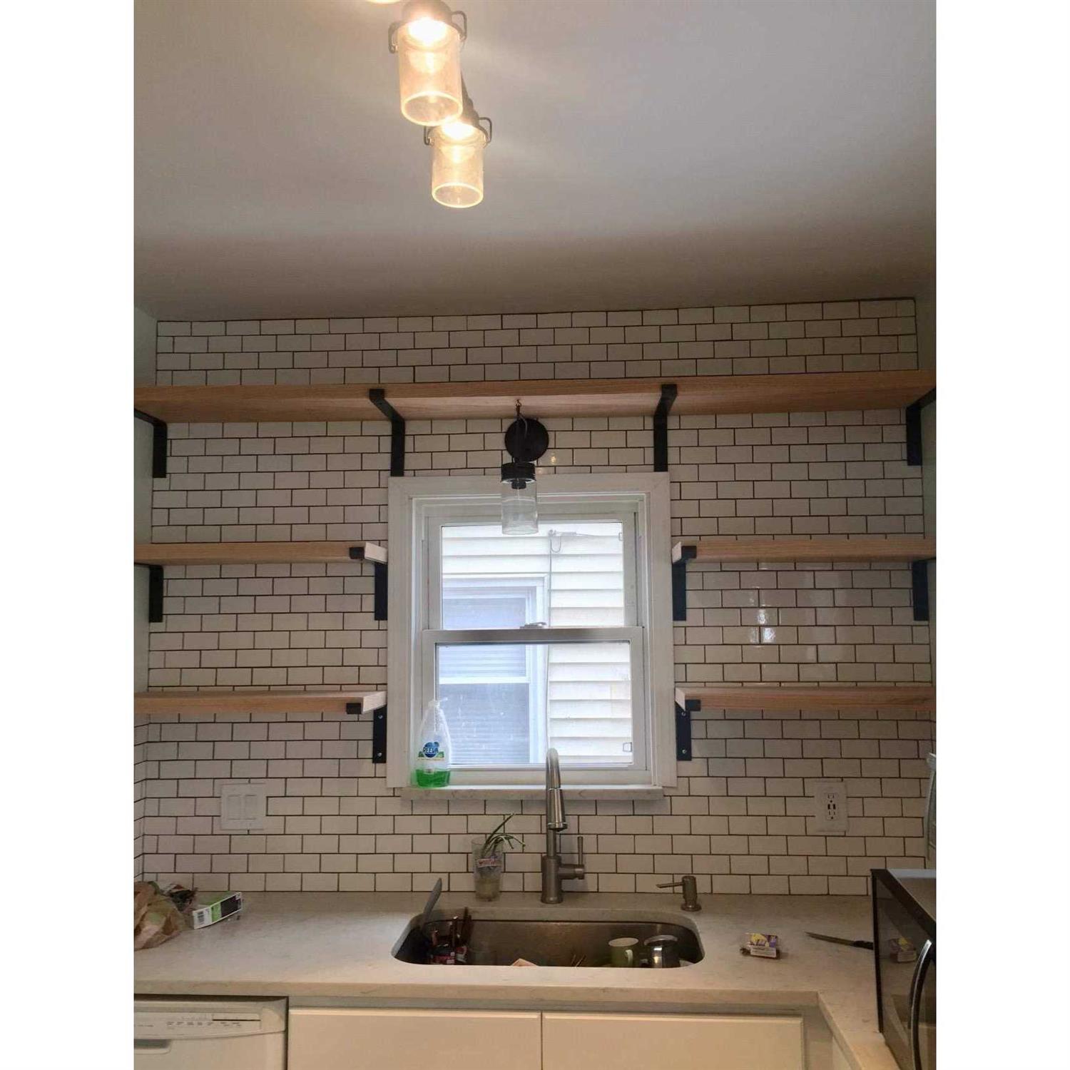 MY RUSTIC Shelf Brackets Lip Brackets for Shelves Industrial Forged Steel Floating Shelf - Inhomebuy