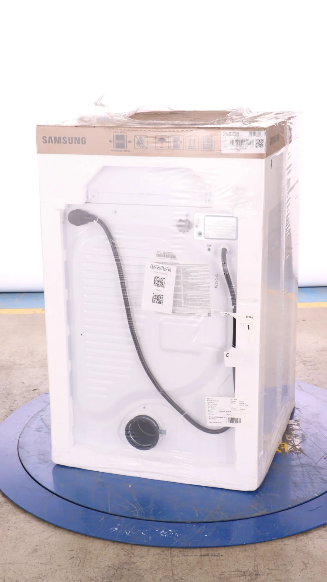 SAMSUNG 27 IN. 7.2 CU. FT. WHITE ELECTRIC DRYER WITH SENSOR DRY - DVE45T3200W/AC - Inhomebuy