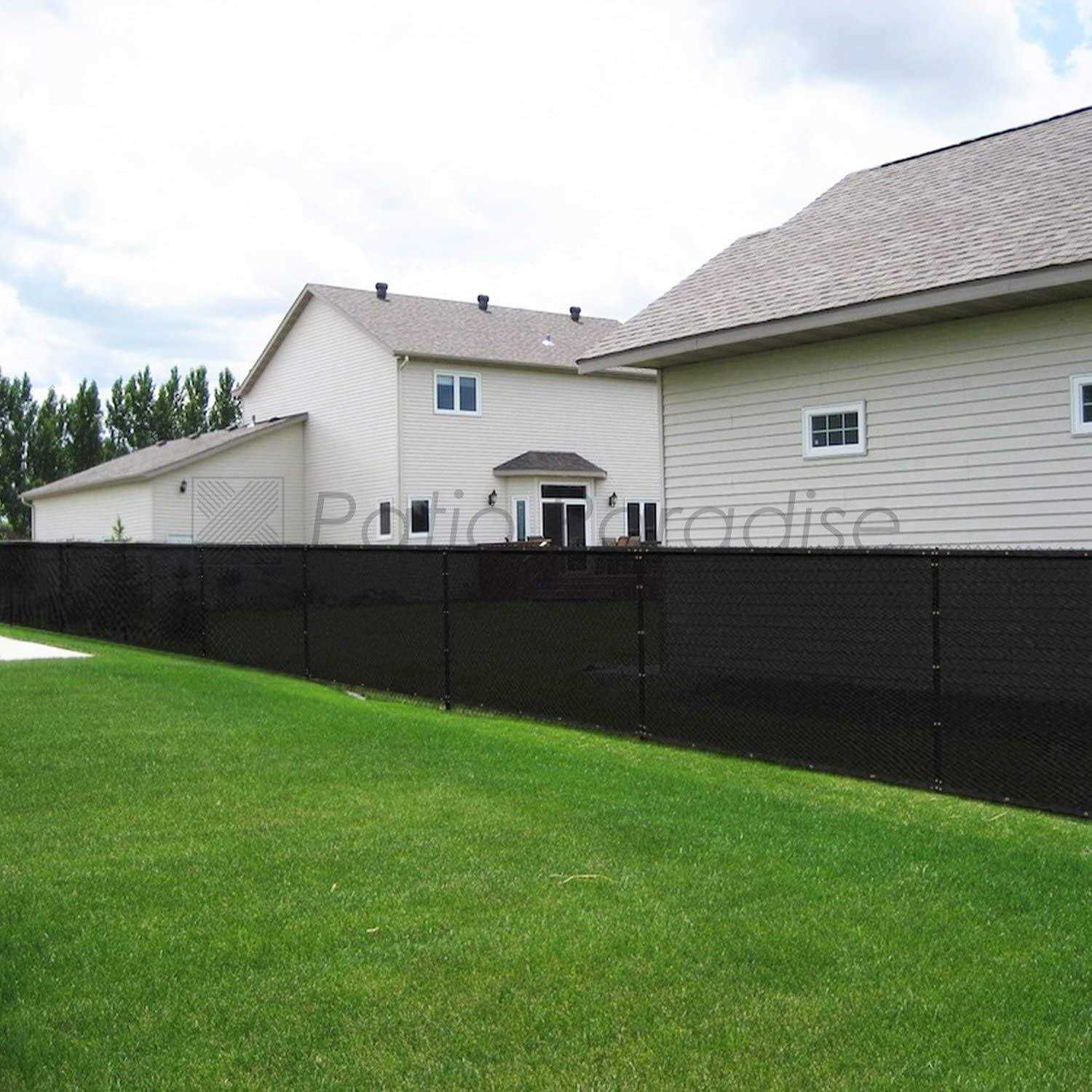 Patio 4′ x Fence Privacy Screen Commercial Outdoor Backyard Shade Windscreen Mesh Fabric with Brass Gromment - Inhomebuy