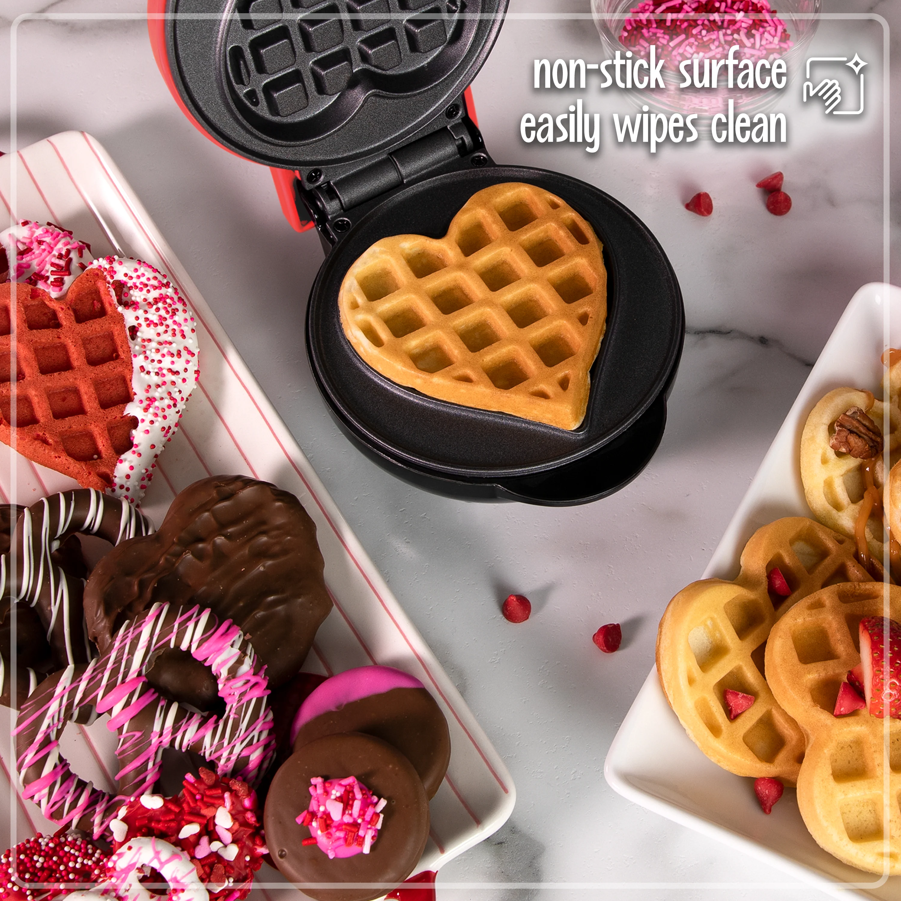 MyMini Personal Electric Heart Waffle Maker - Inhomebuy