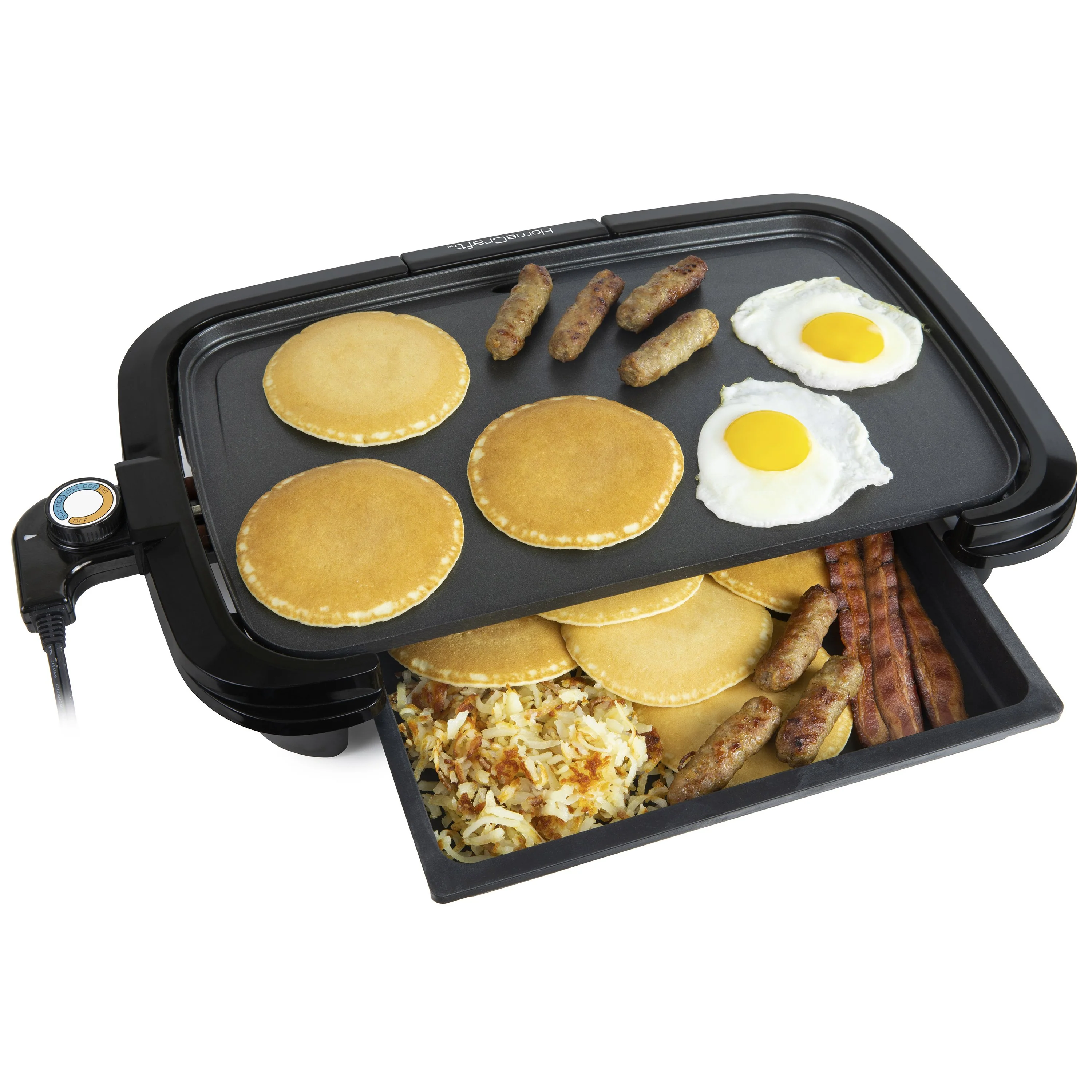 HomeCraft Non-Stick Griddle With Warming Drawer - Inhomebuy