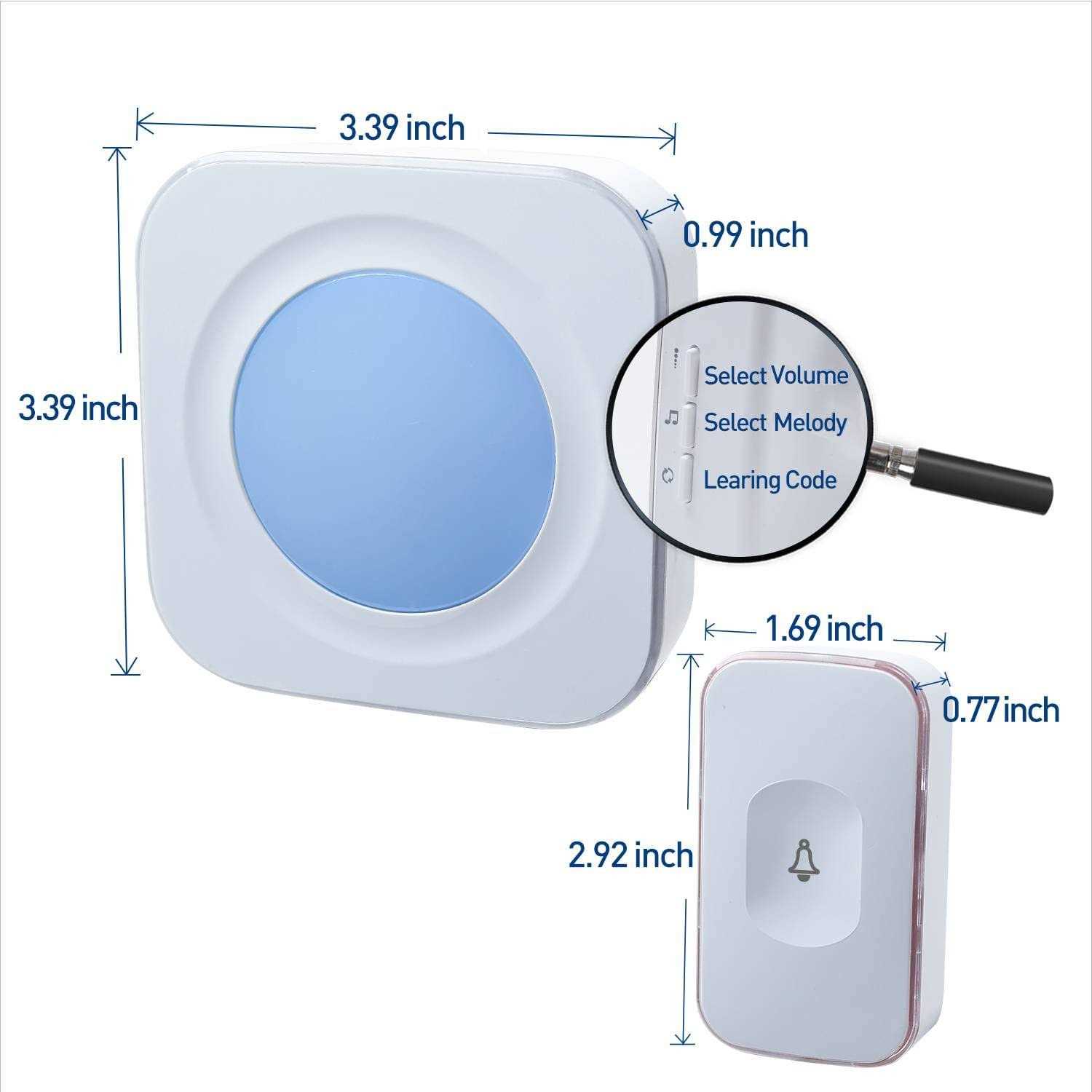 Wireless Door Sensor Bitiwend Door Chime Doorbell with 600ft Operate Range 58 Chimes 5 Volume Level Led Indicator Door Open Alarm For Business - Inhomebuy