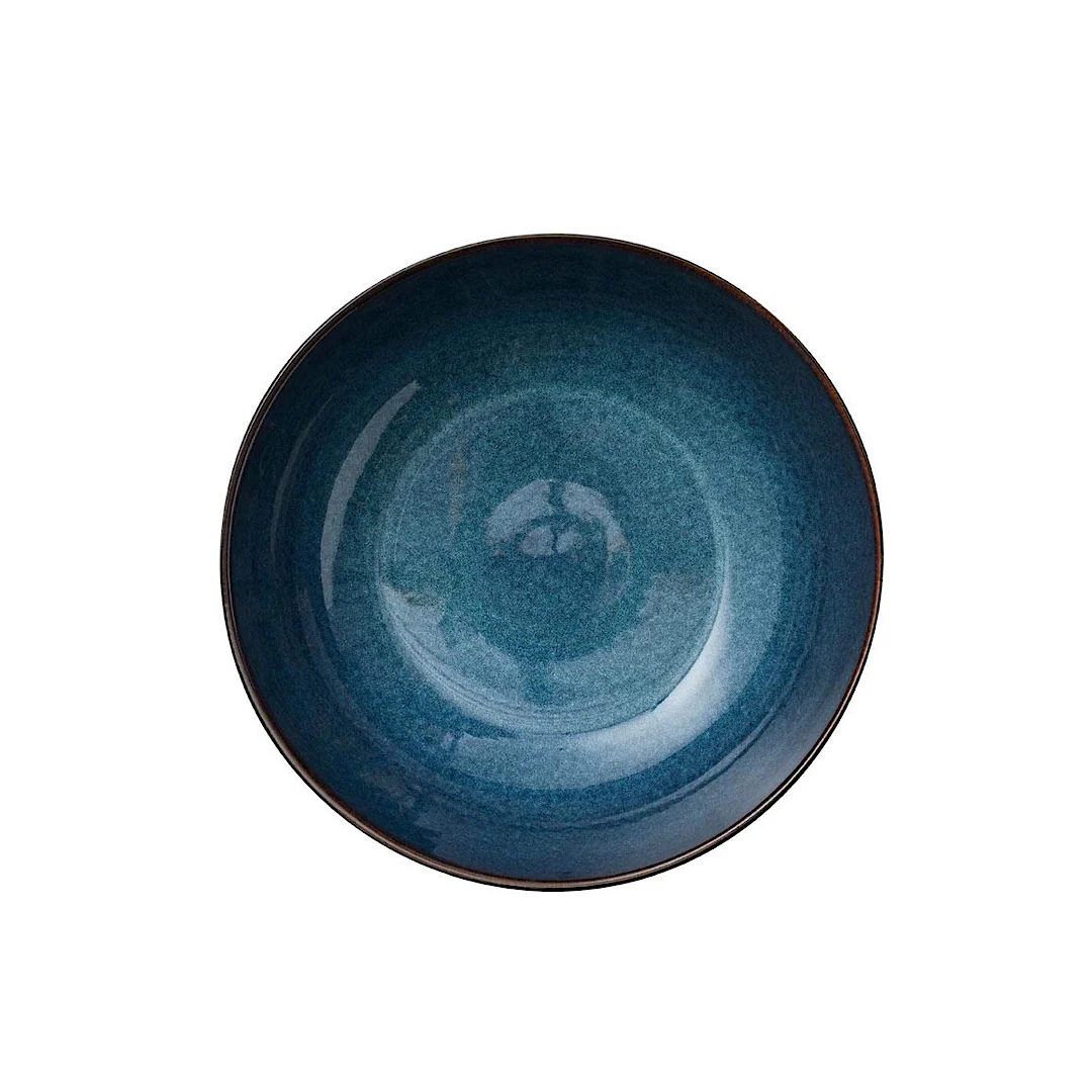 Stoneware Salad Bowl 30cm Black  Dark Blue - Inhomebuy
