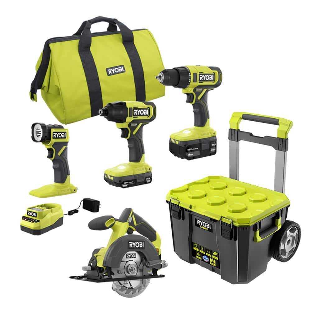 RYOBI ONE+ 18V Cordless 4-1/2 in. Angle Grinder Kit with 4.0 Ah Battery and Charger - Inhomebuy