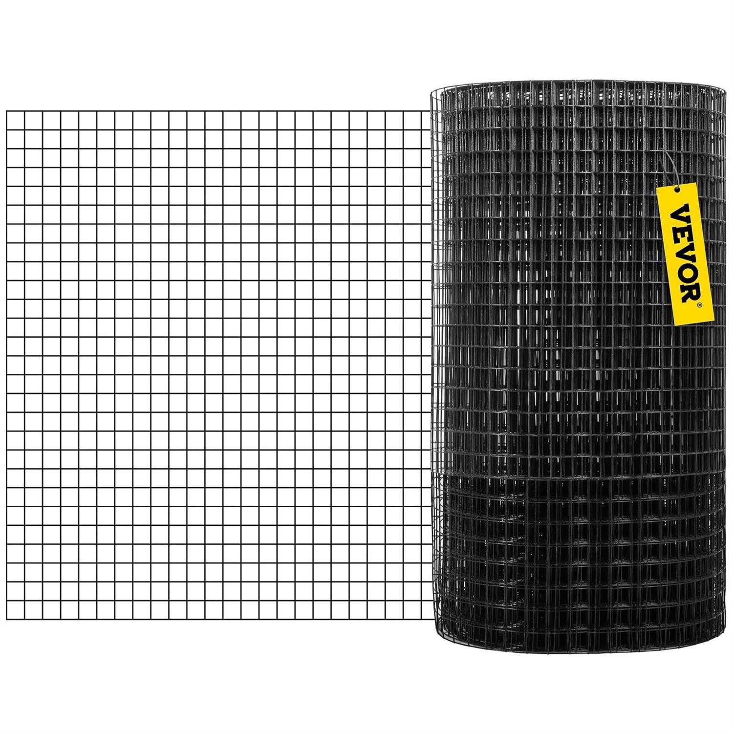 VEVOR Hardware Cloth 1×1 Mesh Size Galvanized Steel Vinyl Coated 16 Gauge Chicken Wire Fencing w/A Cutting Plier & A Pair of Fabric - Inhomebuy