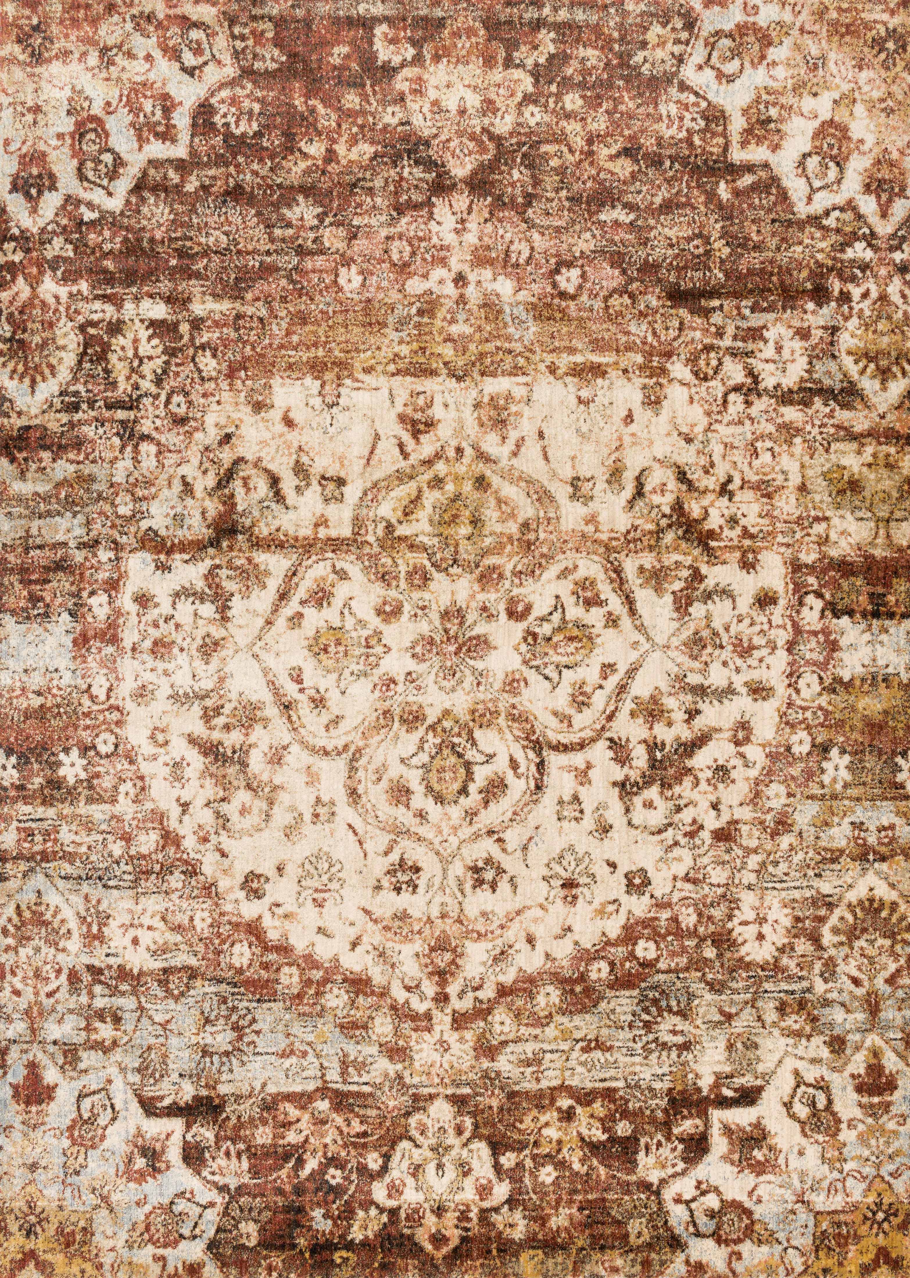 Loloi Rugs Anastasia Collection Rug in Rust, Ivory - 7'10
