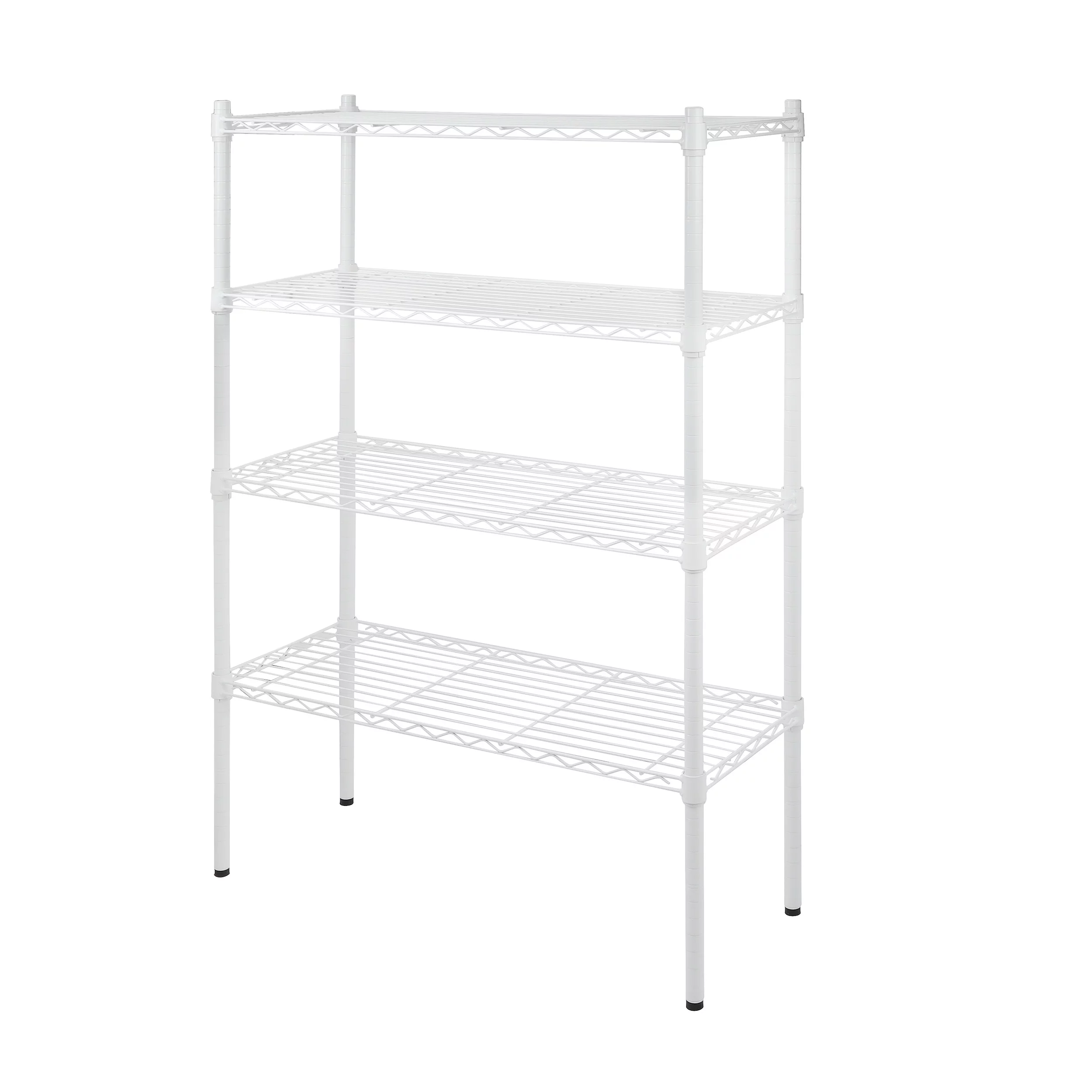 Hyper Tough 4-Tier Wire Shelf Unit, White, Garage Storage, Storage Rack, Adult - Inhomebuy